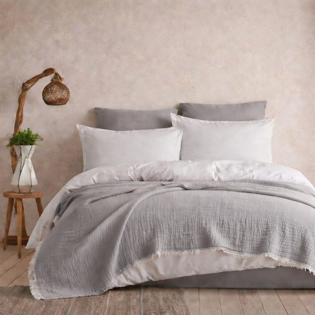 Müslin Pike Çift Kişilik I Battal Boy  – %100 Pamuklu, Nefes Alabilir, Yumuşak Dokulu Dört Mevsim Kullanım 240x260 cm