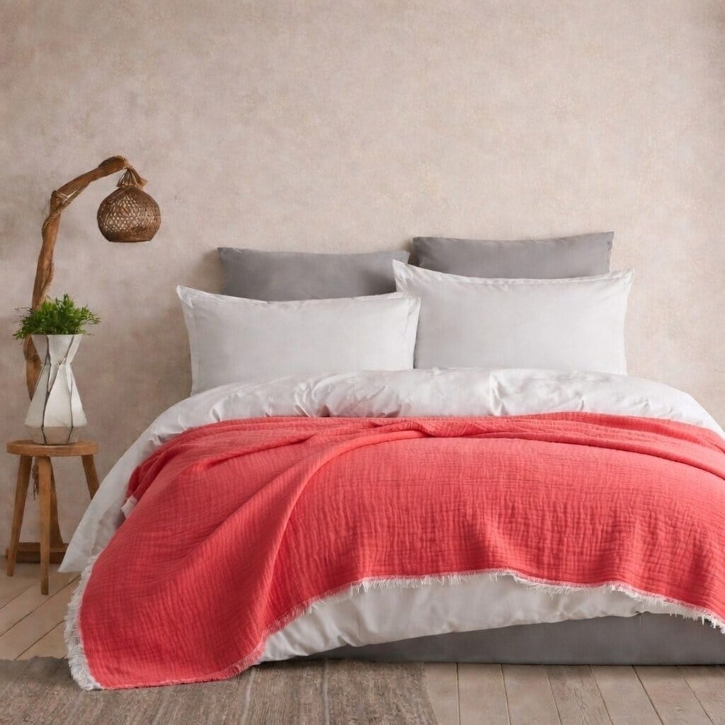Müslin Pike Çift Kişilik I Battal Boy  – %100 Pamuklu, Nefes Alabilir, Yumuşak Dokulu Dört Mevsim Kullanım 240x260 cm