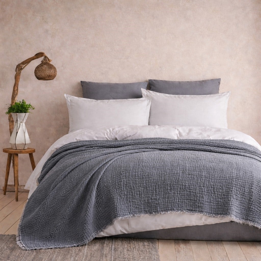 Müslin Pike Çift Kişilik I Battal Boy  – %100 Pamuklu, Nefes Alabilir, Yumuşak Dokulu Dört Mevsim Kullanım 240x260 cm