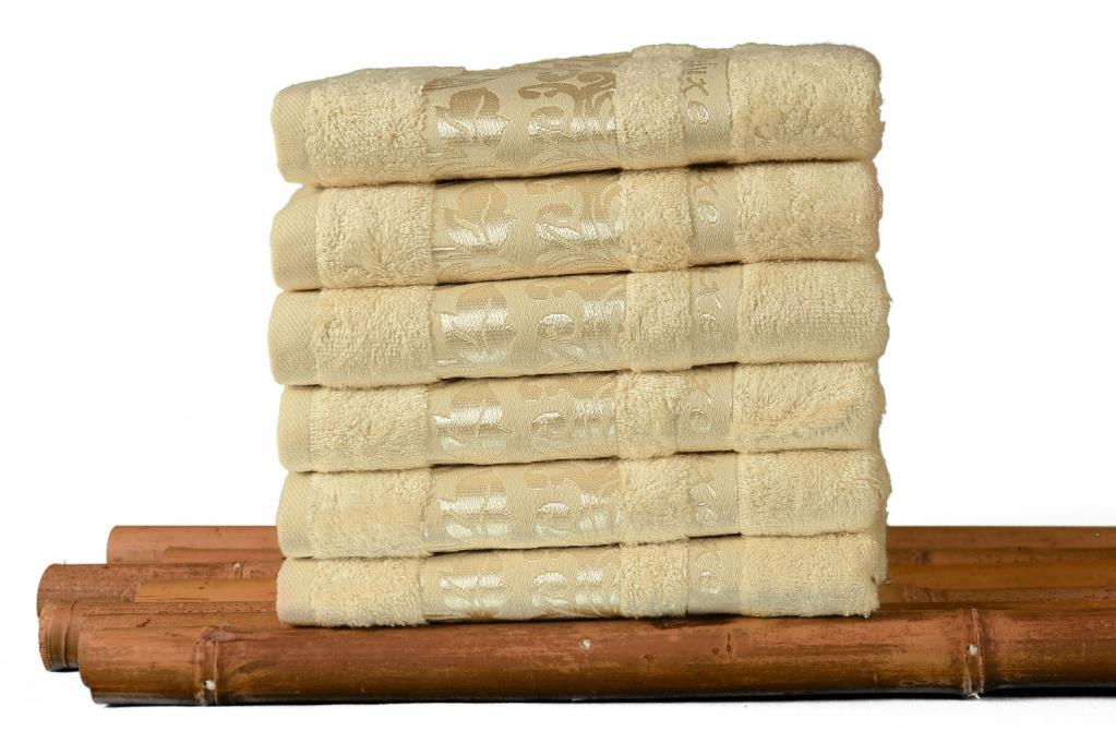Bambu Havlu, %100 Organik, Bambu, Havlu Seti, 50x90 cm - 6'lı Paket, Premium, Ultra Yumuşak, Dekoratif