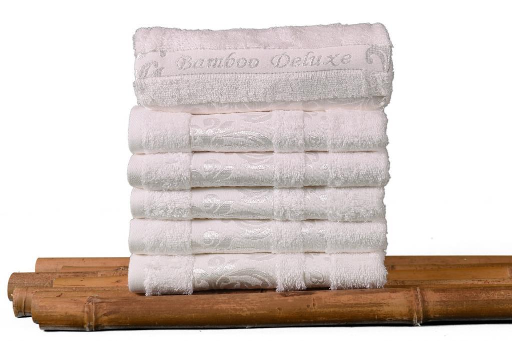 Bambu Havlu, %100 Organik, Bambu, Havlu Seti, 50x90 cm - 6'lı Paket, Premium, Ultra yumuşak, Dekoratif