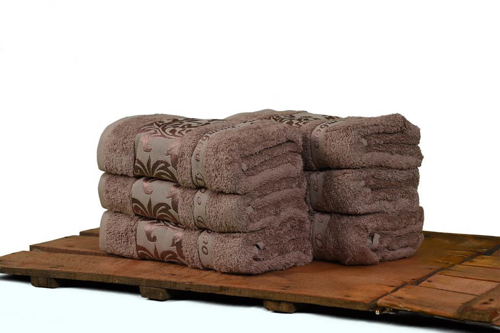 Bambu Havlu 6 Lı %100 Pamuk organik 50x90 - Kahve
