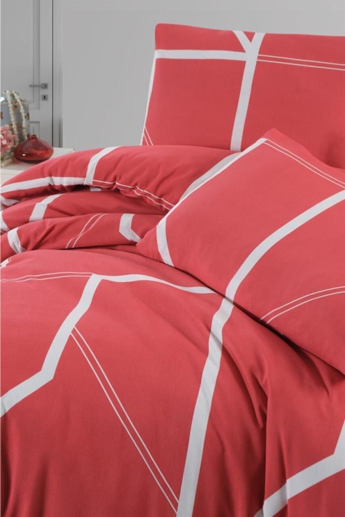 Camelia Çift Kişilik 4 Parça Nevresim Takımı 200x220- Kırmızı
