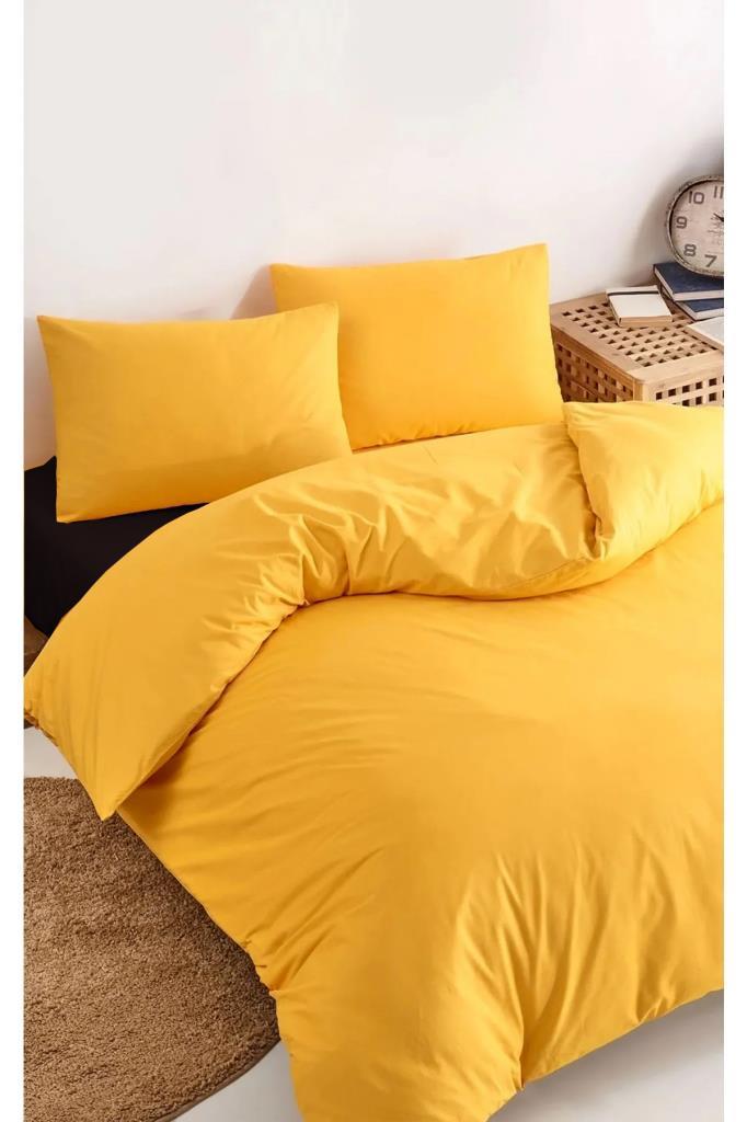 Dubbelsid Çift Taraflı Nevresim Takımı Çarşafı Lastikli 200*220 Siyah-Gri