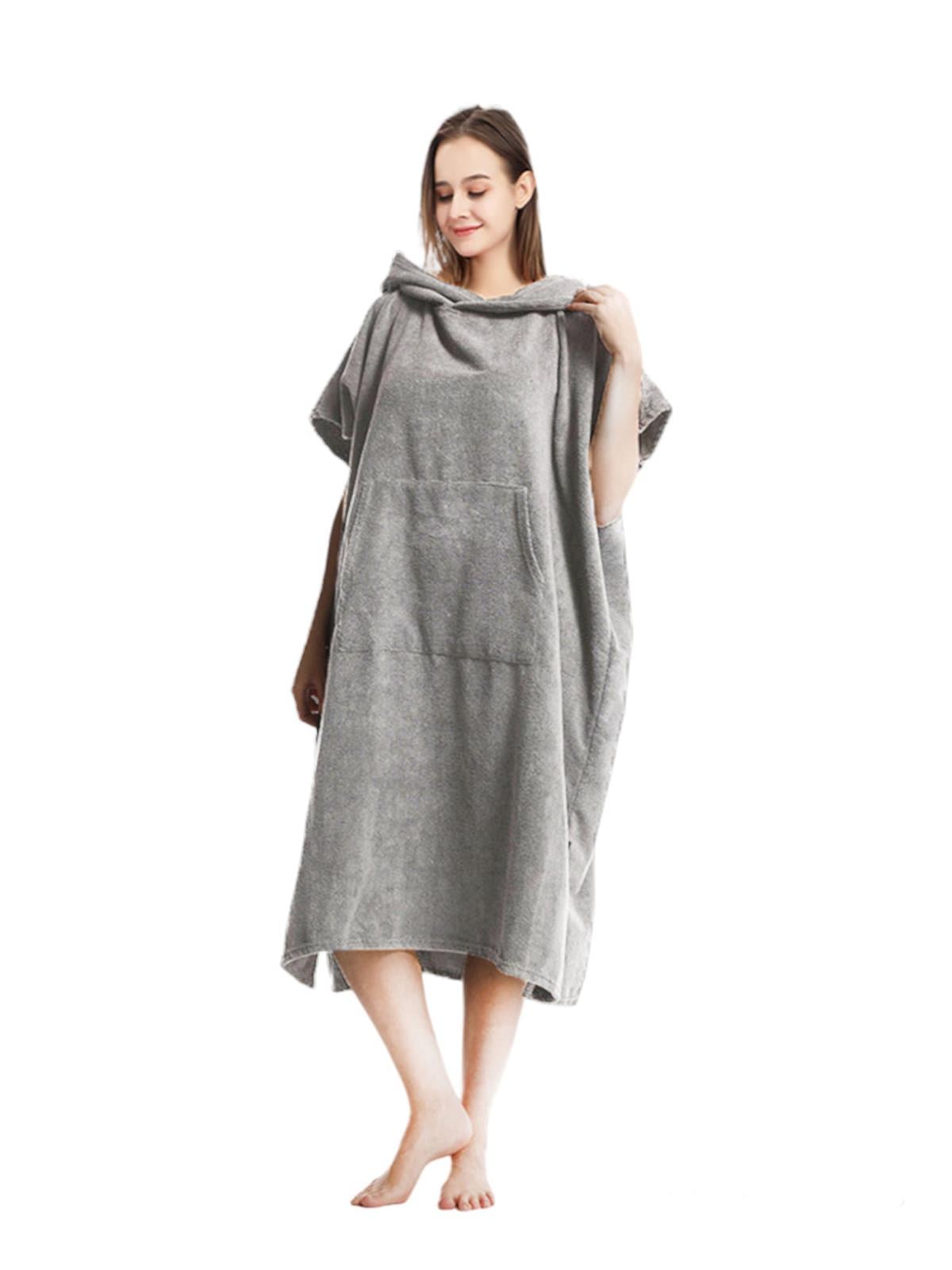 Giyilebilir Plaj Havlusu %100 Pamuk Unisex Oversize Gri