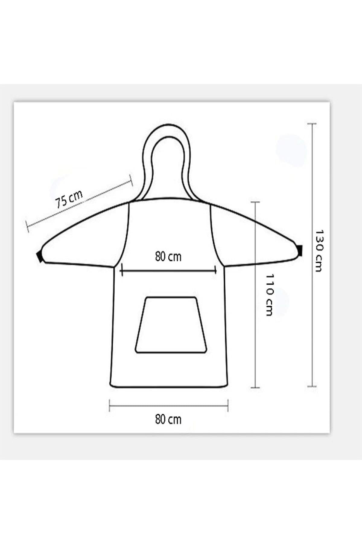 Giyilebilir Plaj Havlusu %100 Pamuk Unisex Oversize Gri
