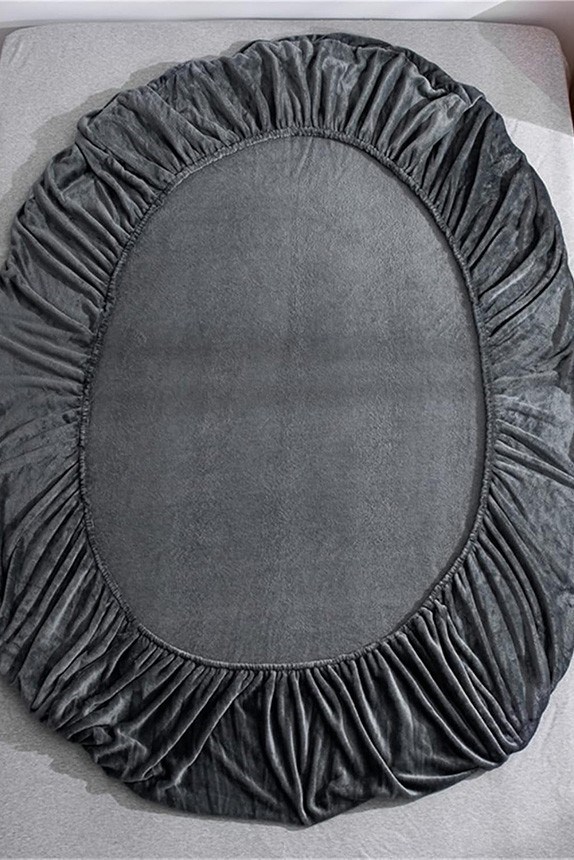 Kadife Kumaş Battal Çift Kişilik Fitted Lastikli Çarşaf Takımı 180x200+30 cm