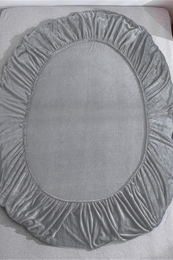 Kadife Kumaş Battal Çift Kişilik Fitted Lastikli Çarşaf Takımı 180x200+30 cm