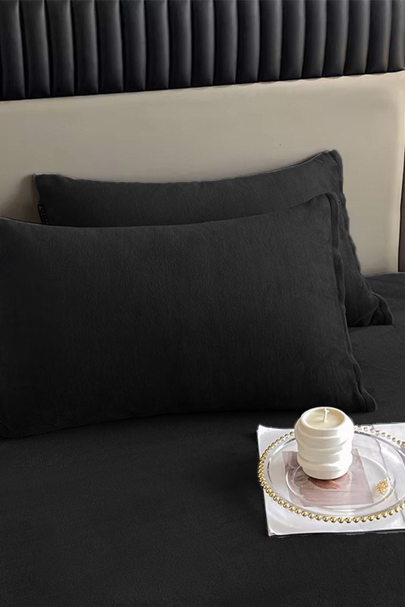Kadife Kumaş Battal Çift Kişilik Fitted Lastikli Çarşaf Takımı 180x200+30 cm