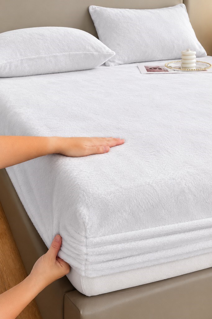 Kadife Kumaş Çift Kişilik Fitted Lastikli Çarşaf Takımı 160x200+30 cm
