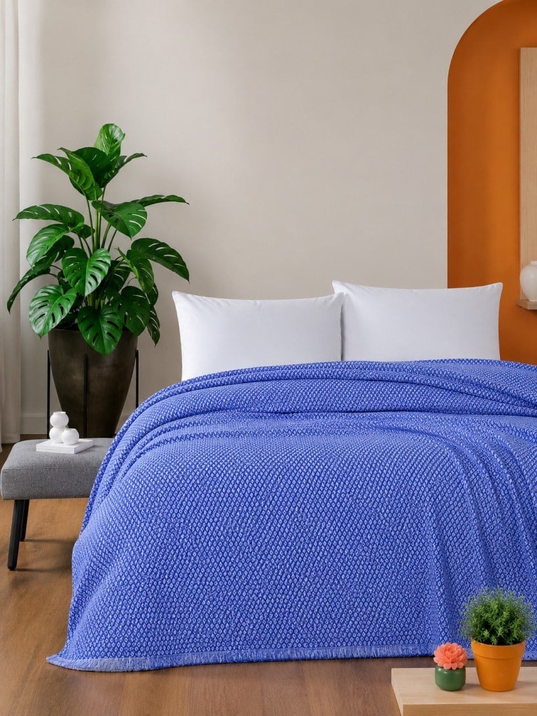 Macar Tek Kişilik Pike Pamuklu Yatak Örtüsü 170x230