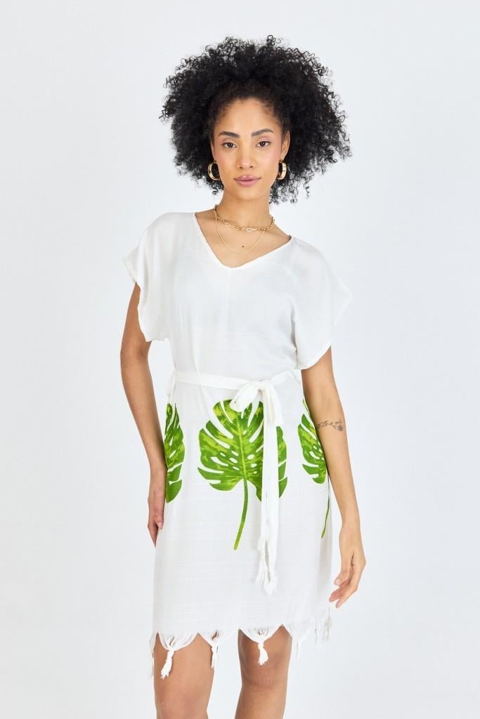 Samira Baskılı Bambu Plaj Elbisesi Pareo Havlu