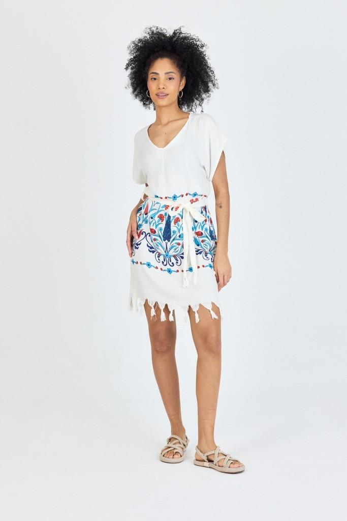 Samira Baskılı Bambu Plaj Elbisesi Pareo Havlu