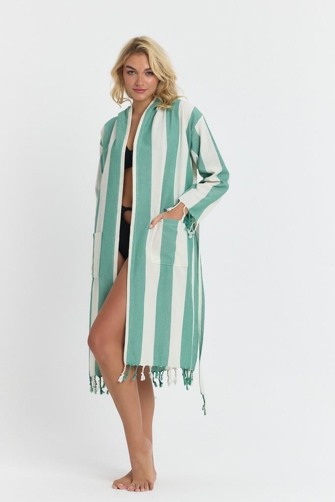 Striped Peştemal Bornoz Banyo ve Plaj Elbisesi