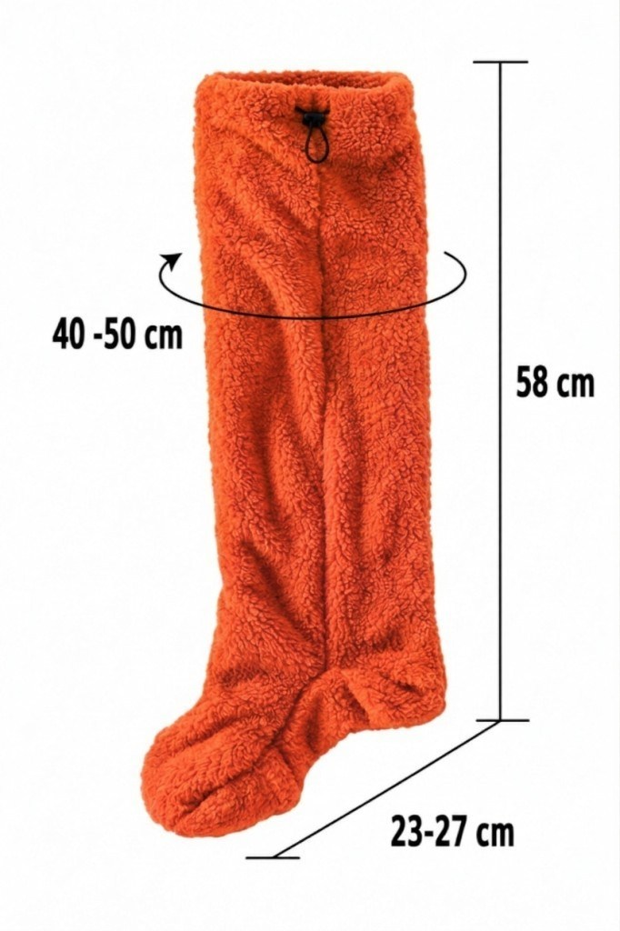 Wellsoft Peluş Diz Üstü Ev Çorabı Uzun Çorap