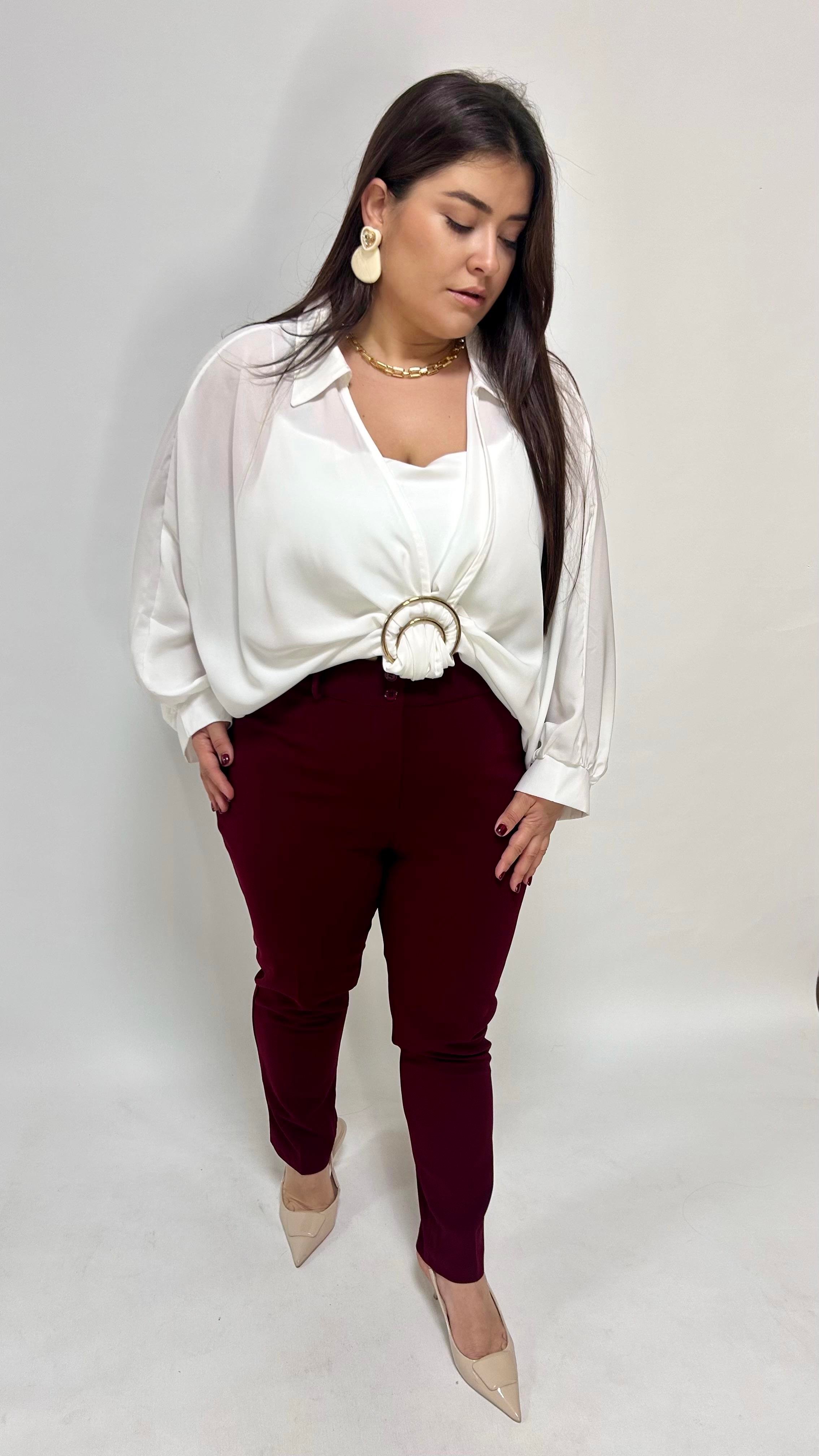 Bordo Dar Paça Pantolon