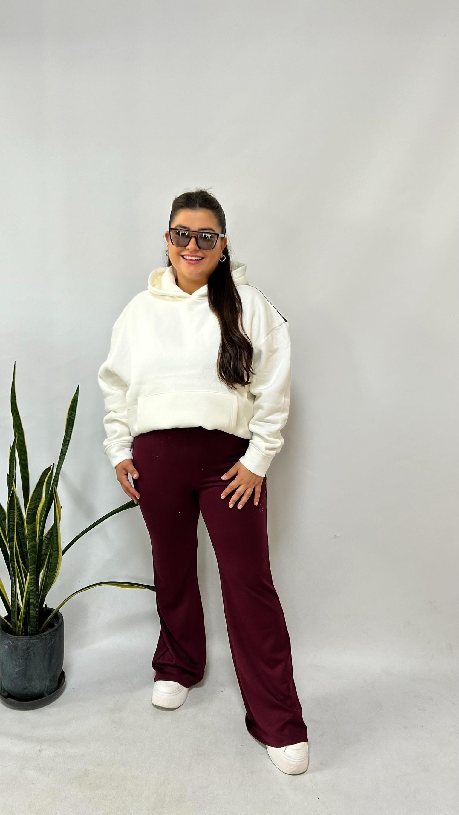 Bordo Modal İspanyol Pantolon 