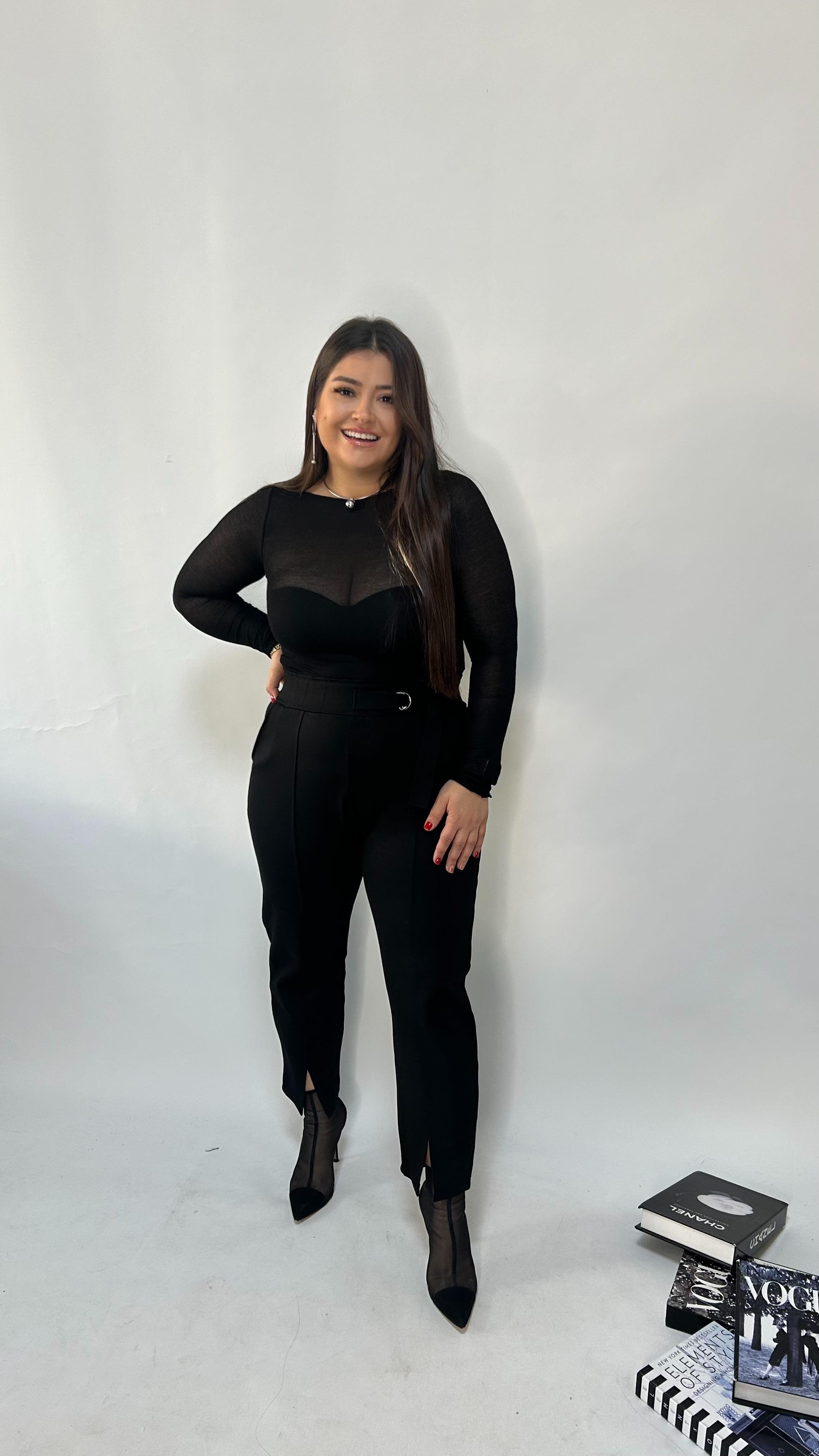 Çelik Kumaş Toparlayıcı Paça Detay Pantolon 