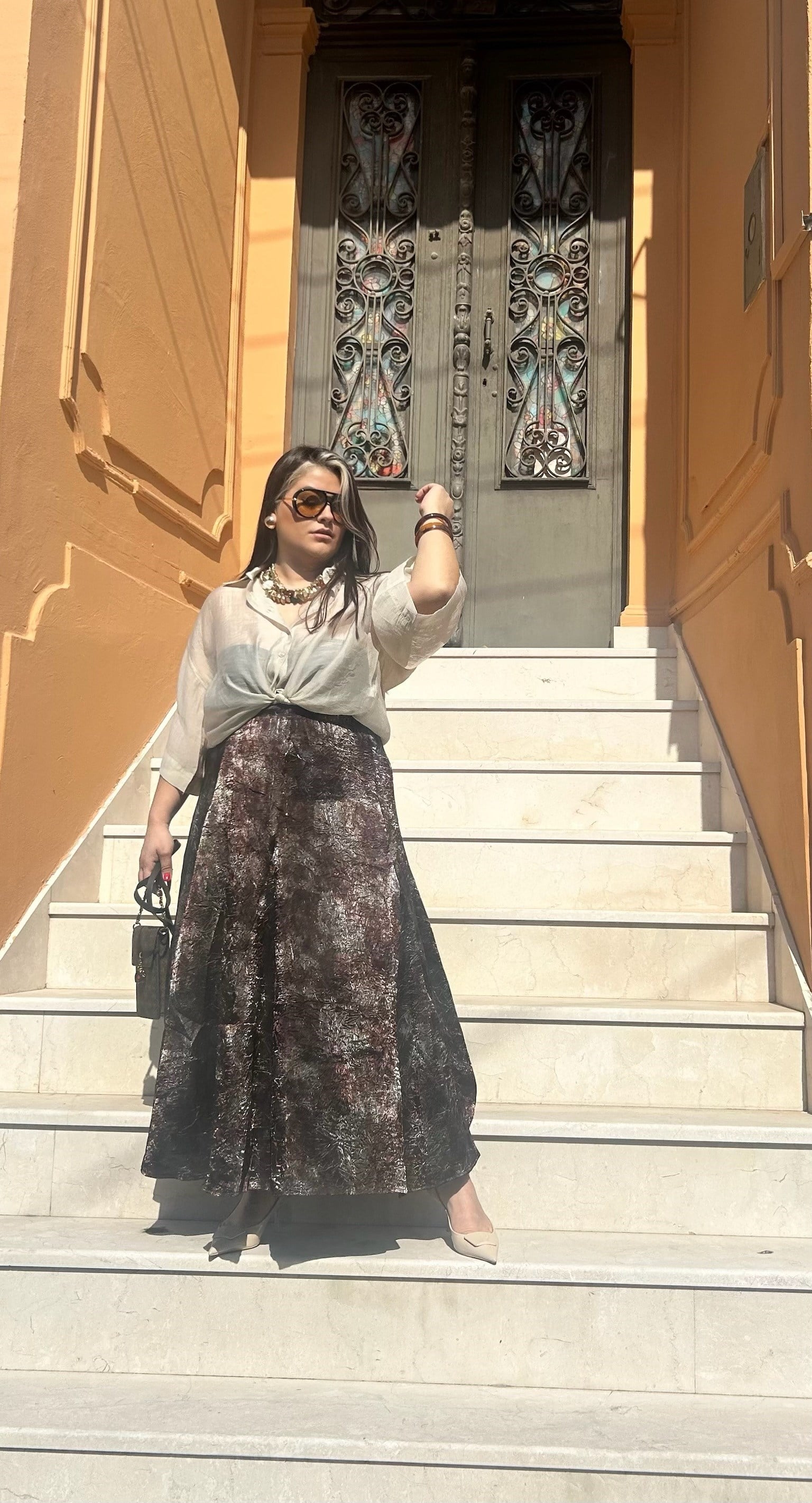 Haki İpeksi Organze Gömlek