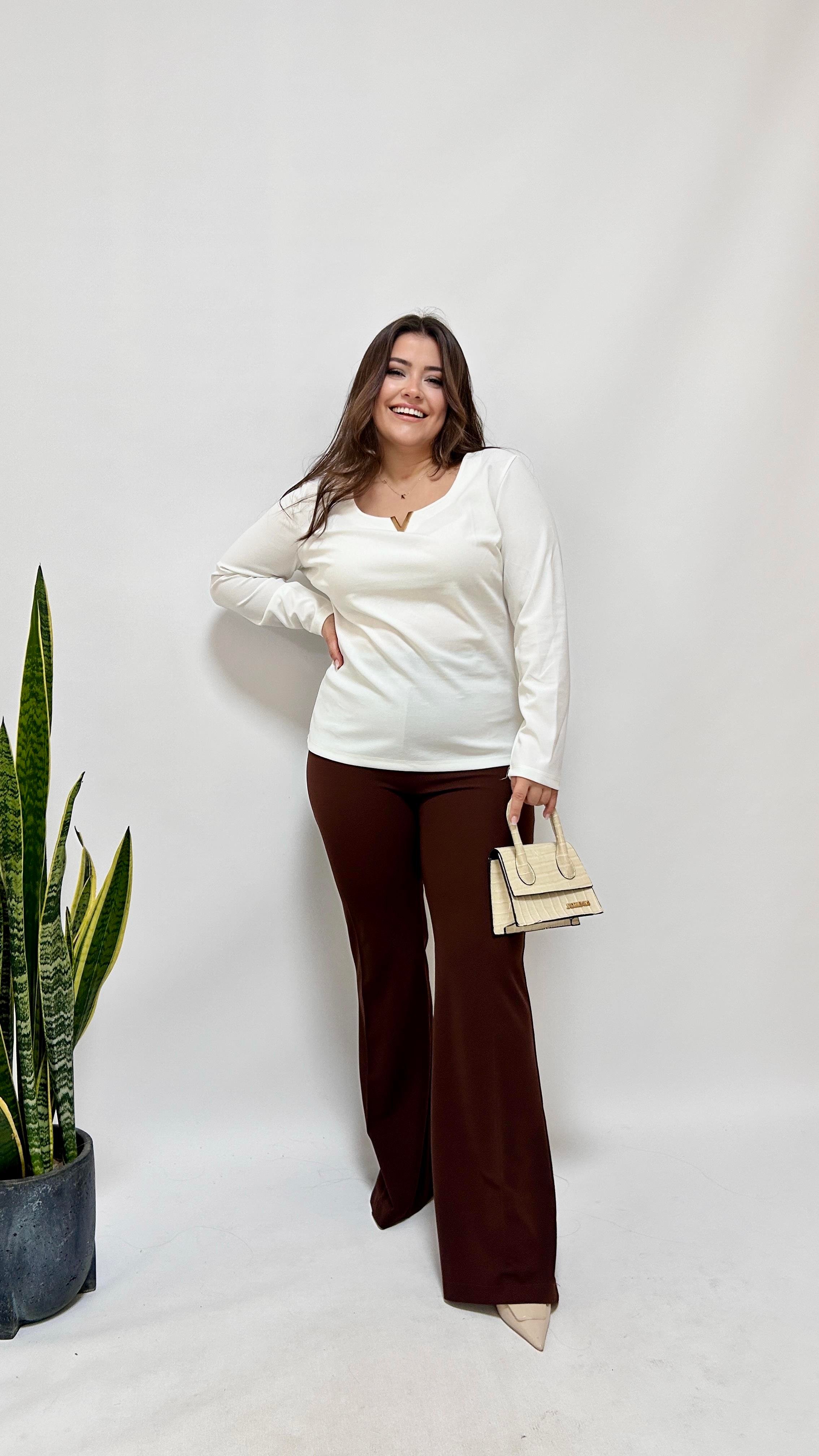 Kahve Sihirli İspanyol Pantolon