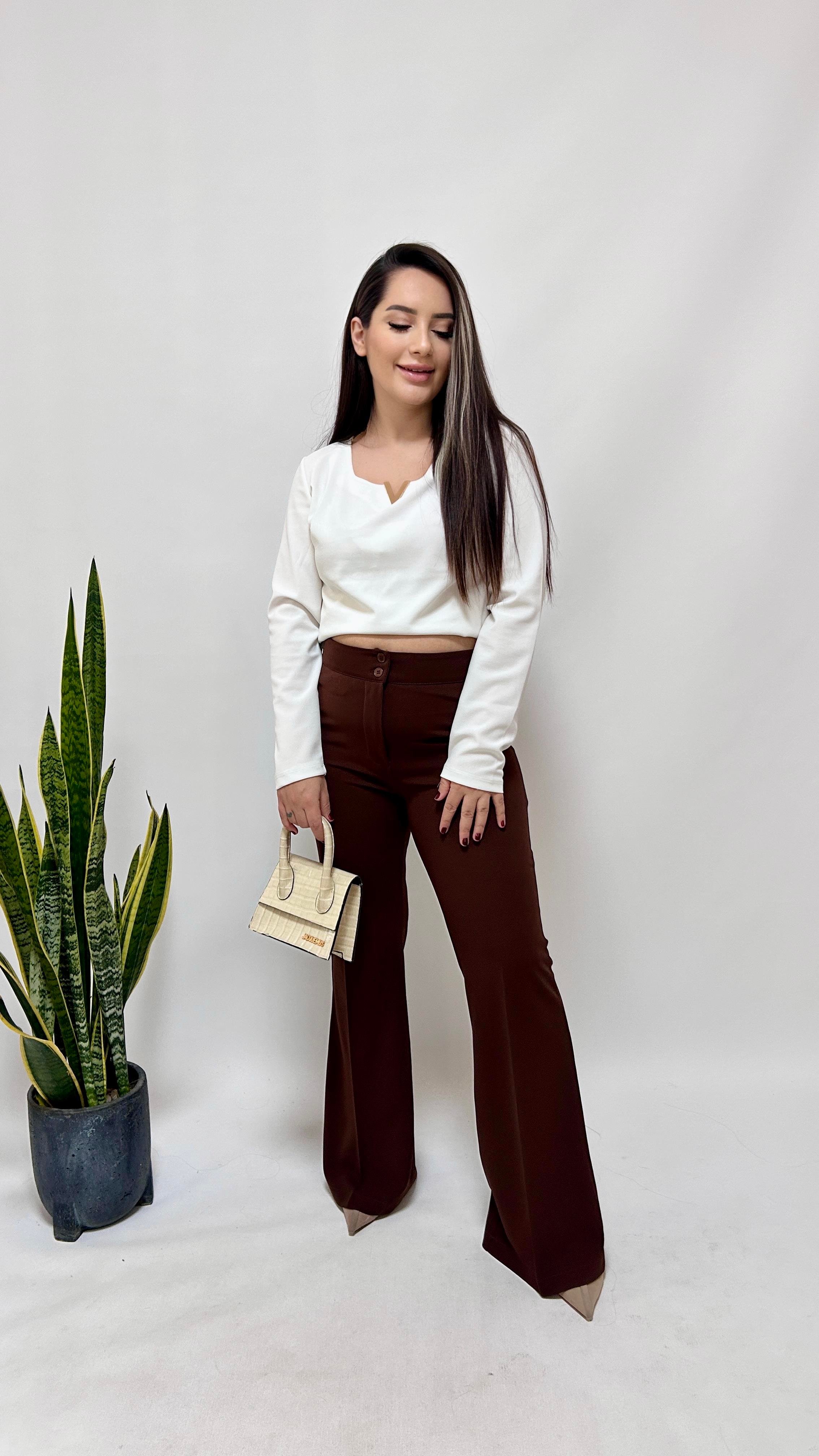 Kahve Sihirli İspanyol Pantolon