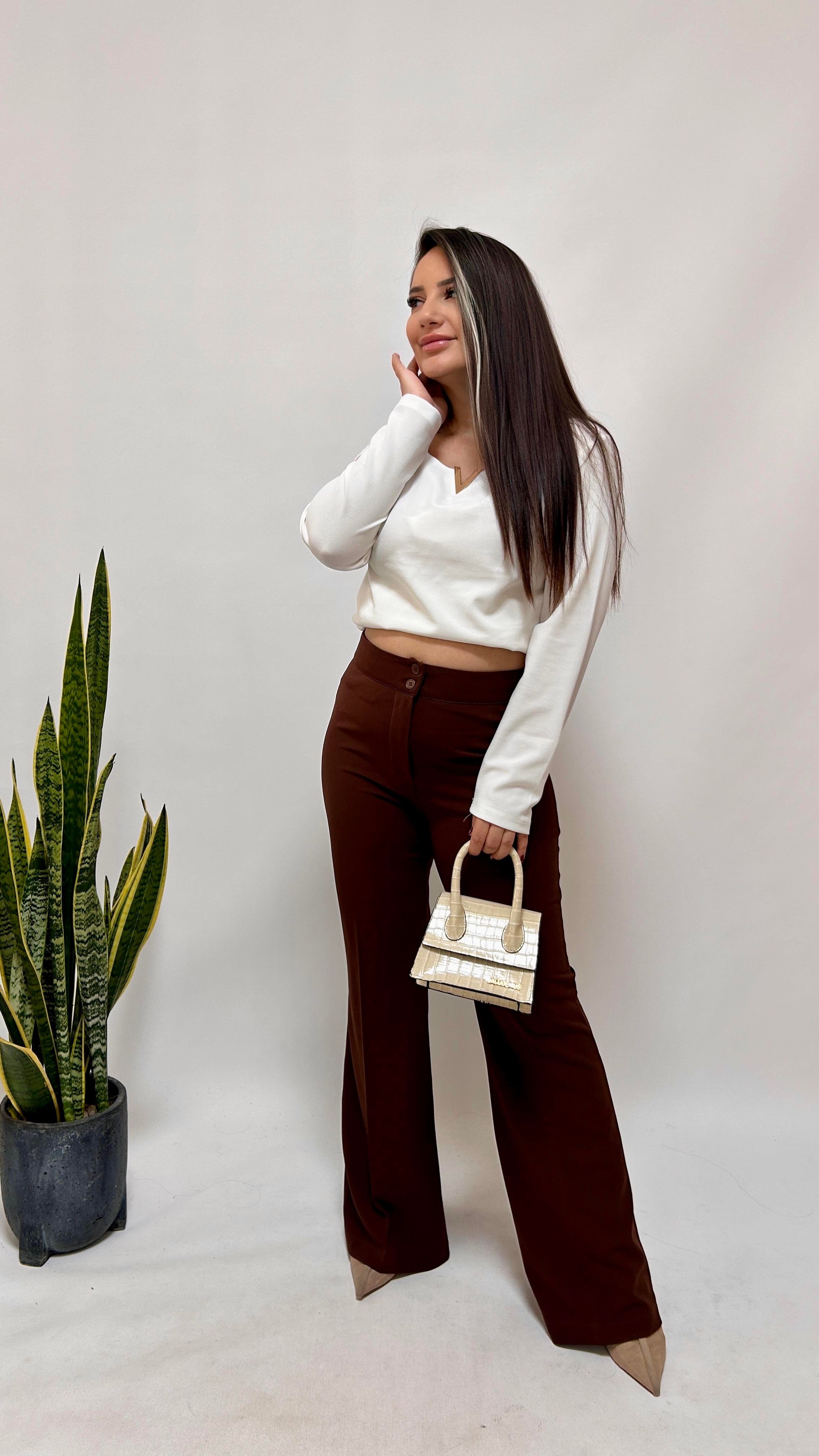 Kahve Sihirli İspanyol Pantolon