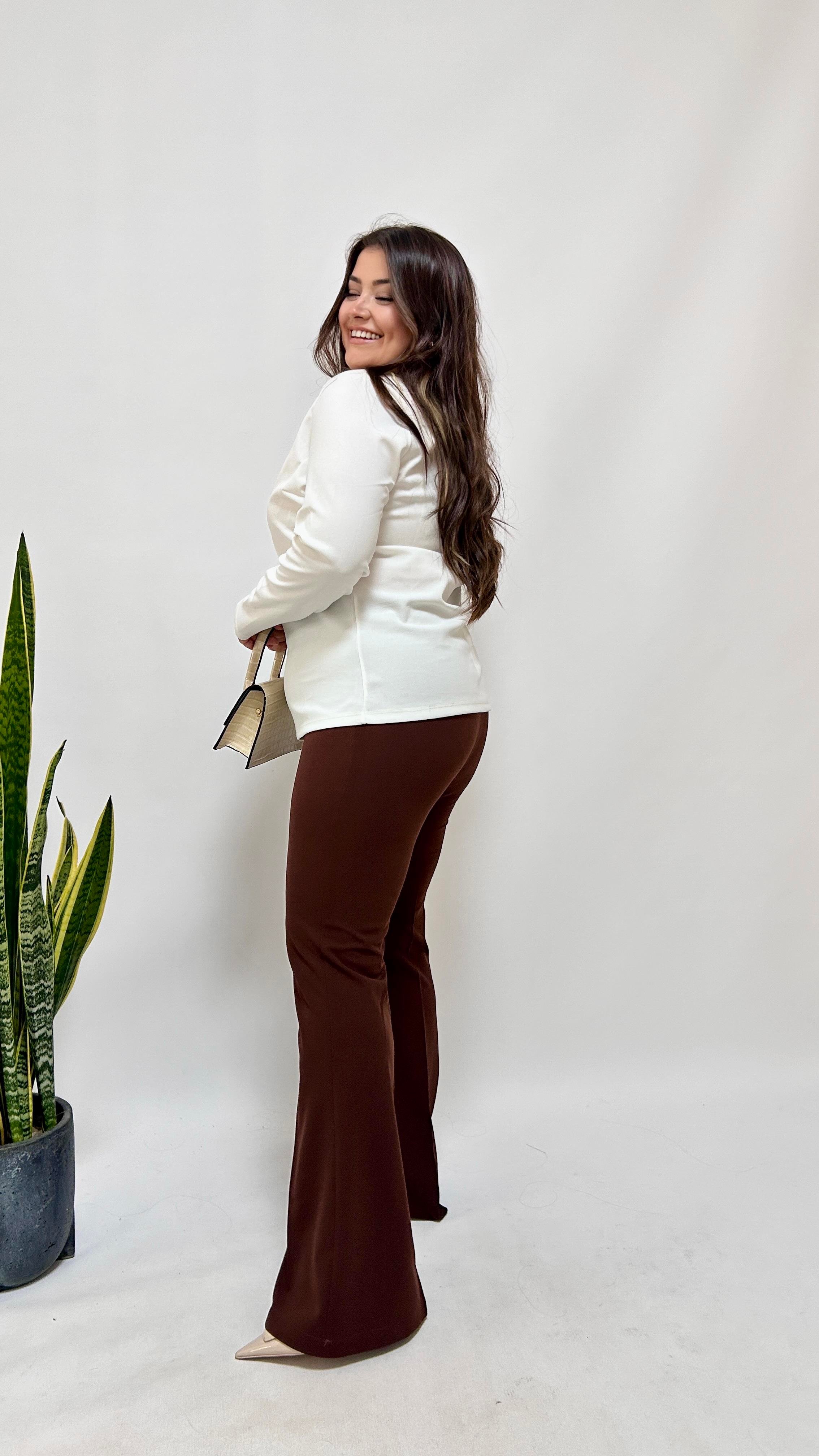 Kahve Sihirli İspanyol Pantolon