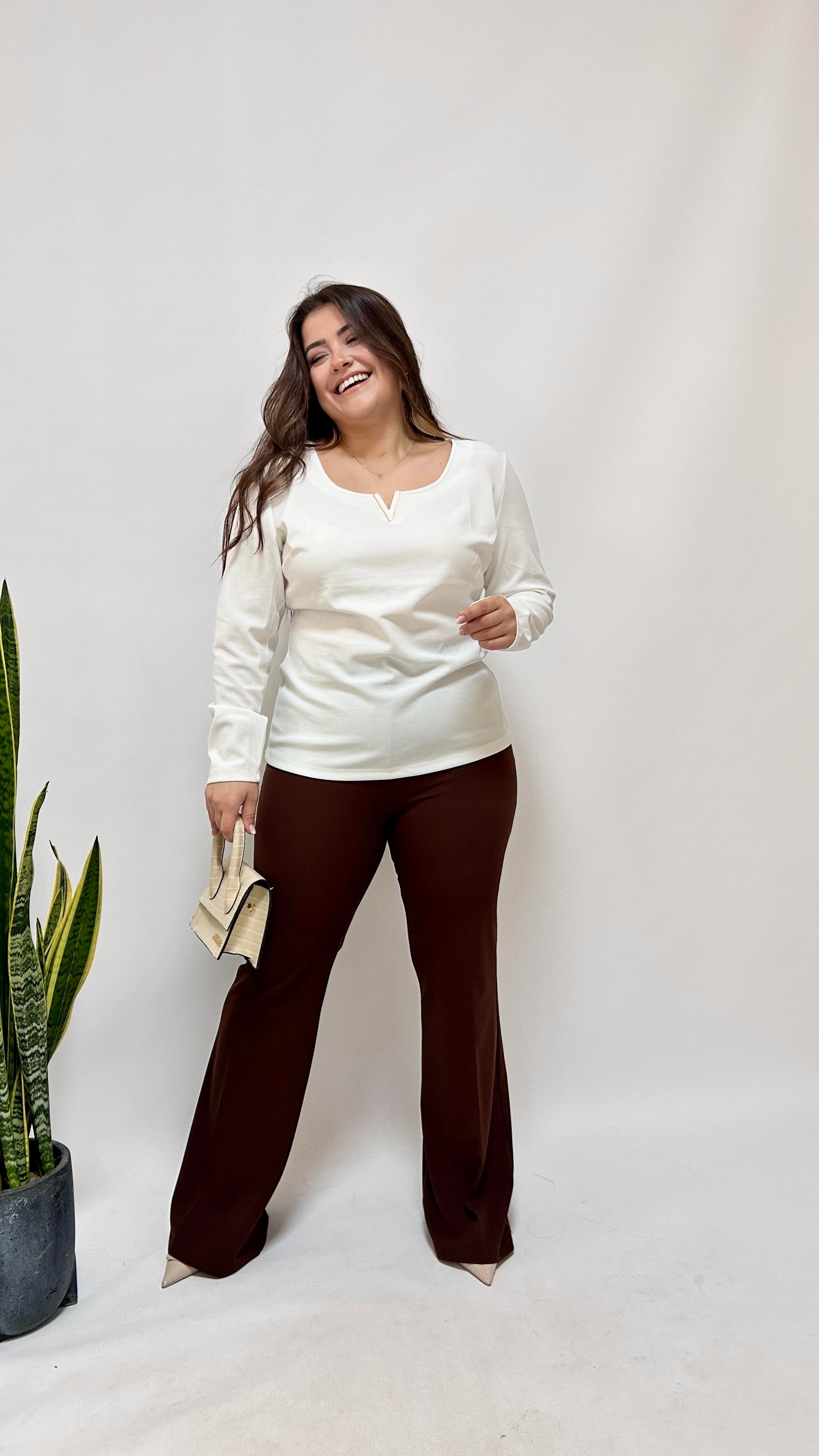 Kahve Sihirli İspanyol Pantolon