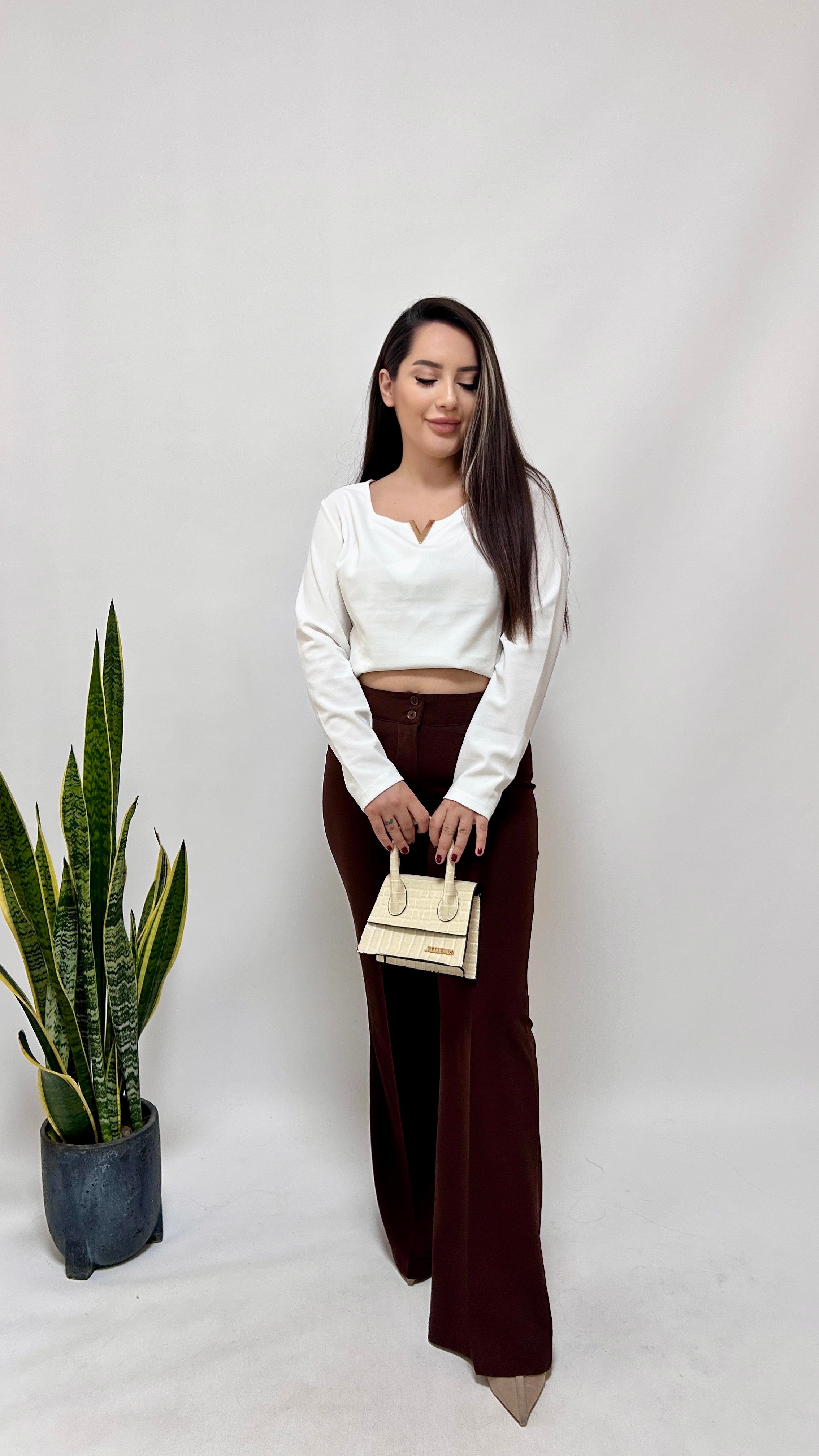 Kahve Sihirli İspanyol Pantolon