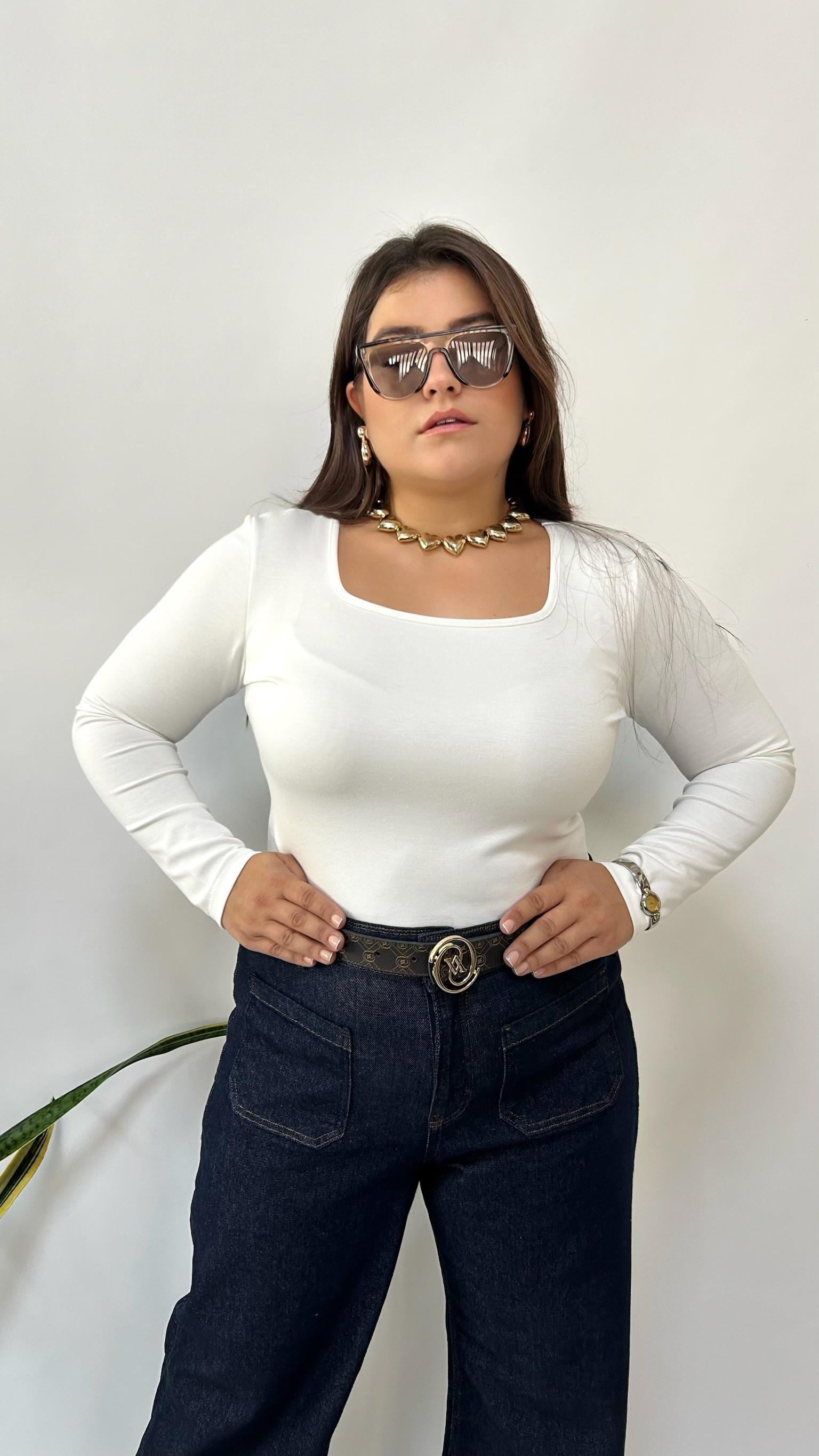 Kare Yaka Modal Kumaş Bluz 