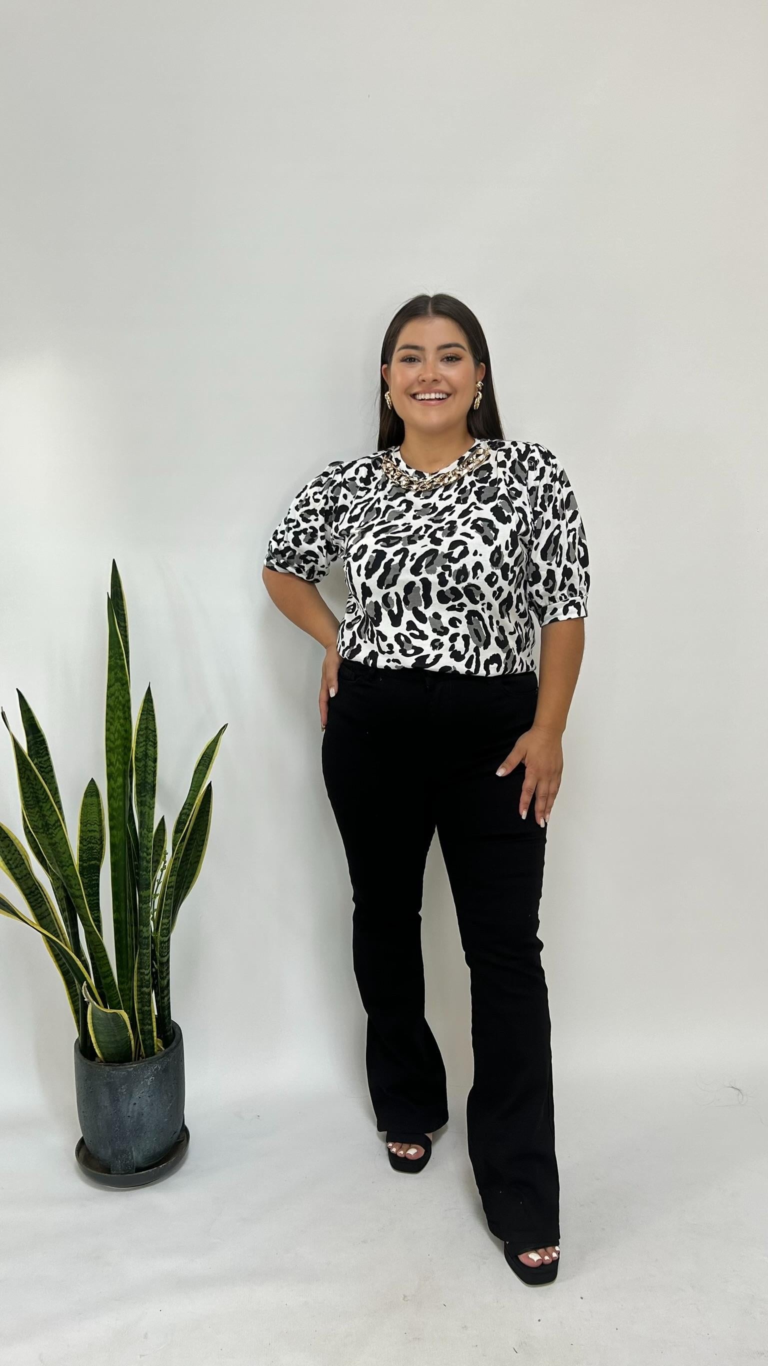 Leopar Kolyeli Bluz