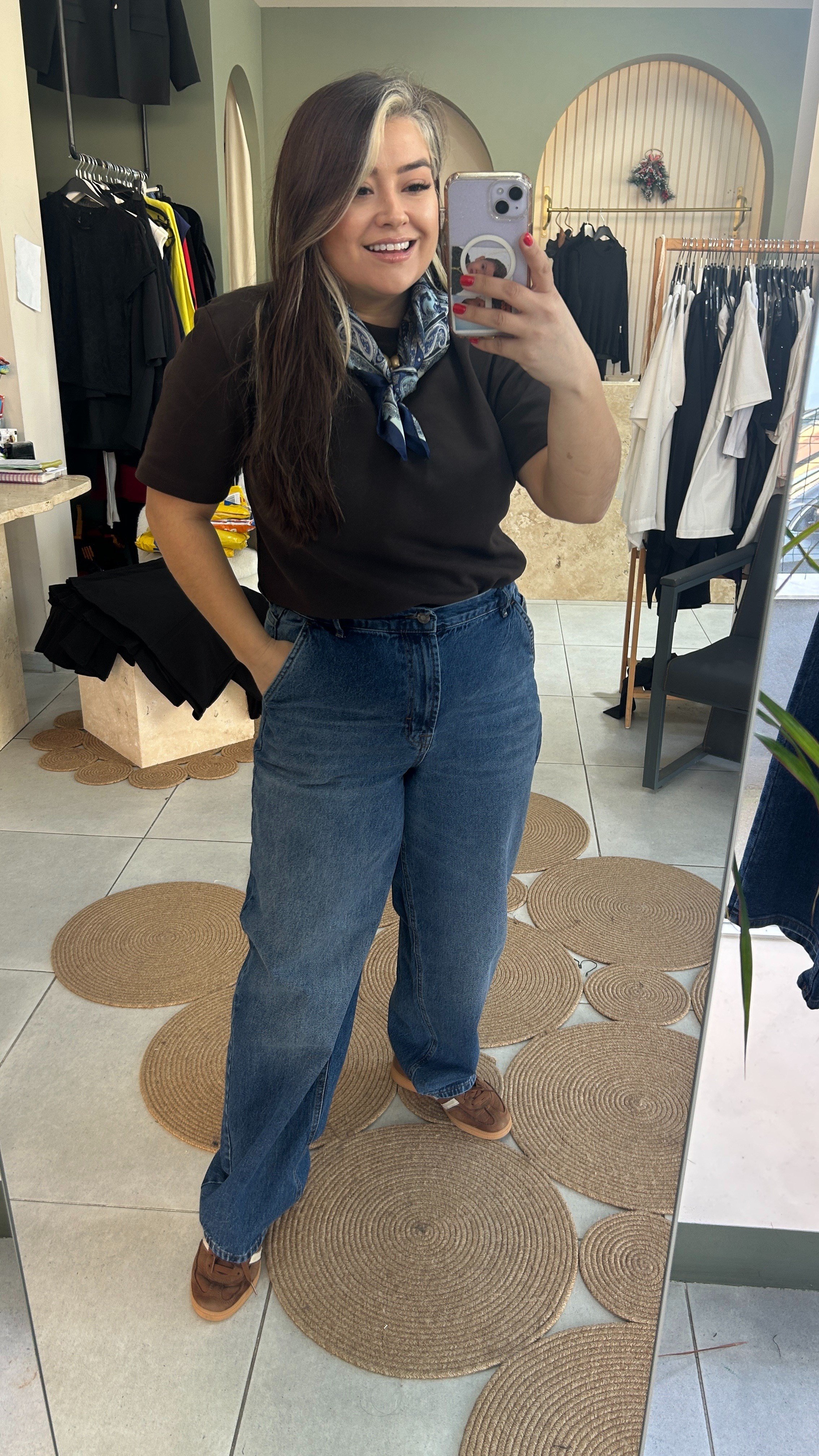 Mavi Belden Lastikli Jean 