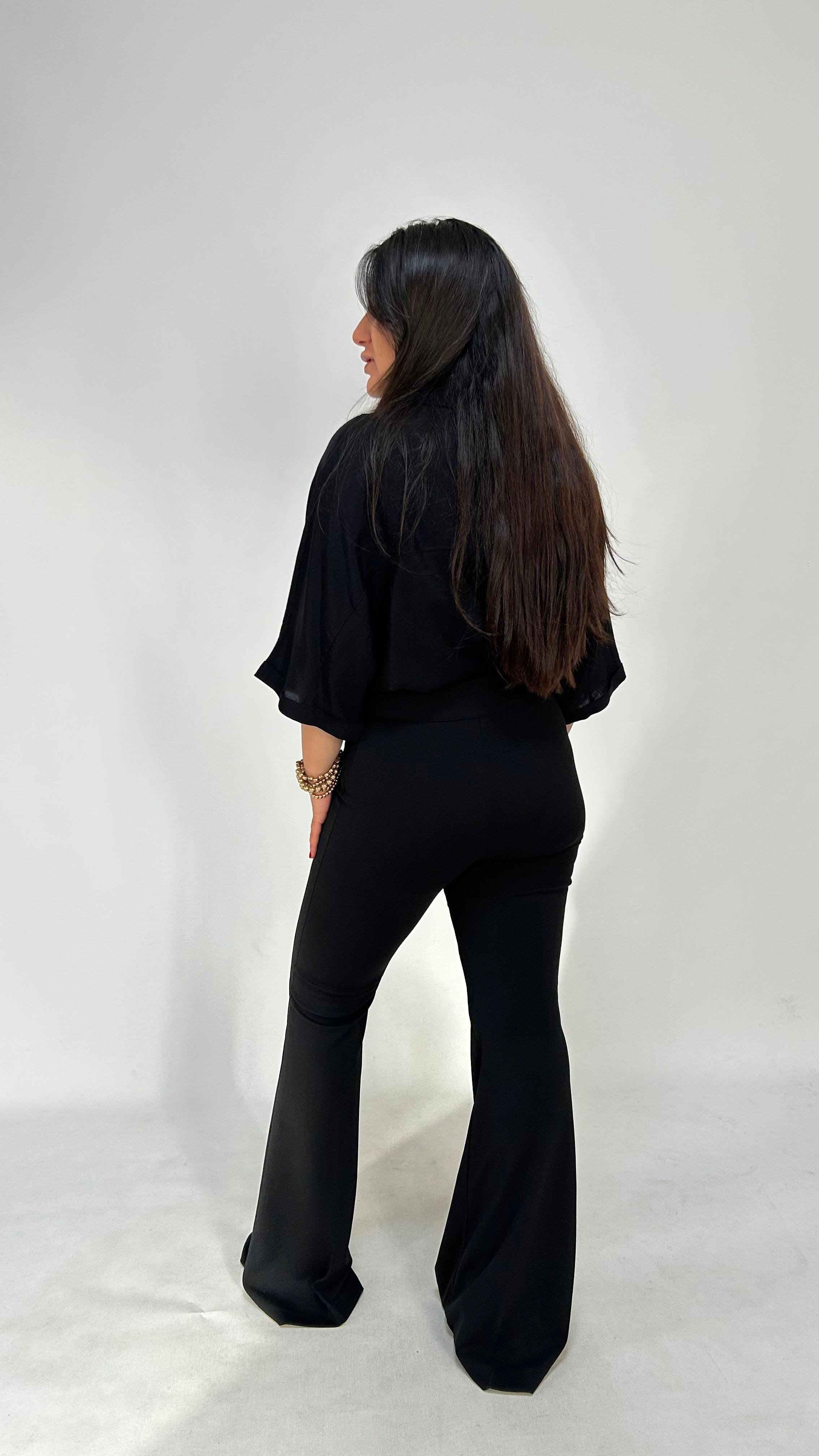 Sihirli İspanyol Siyah Pantolon 