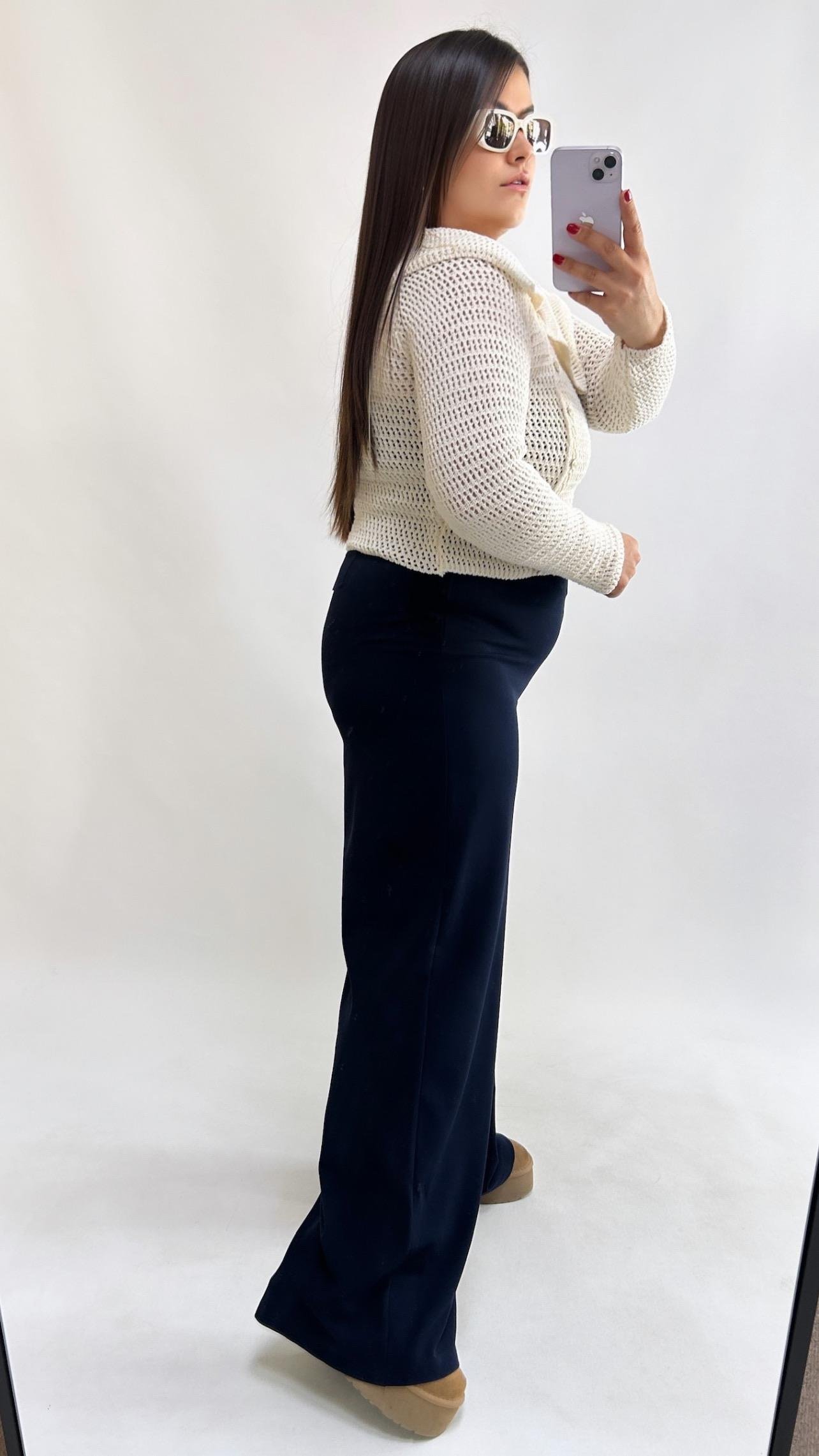 Sihirli Lacivert Palazzo Pantolon 