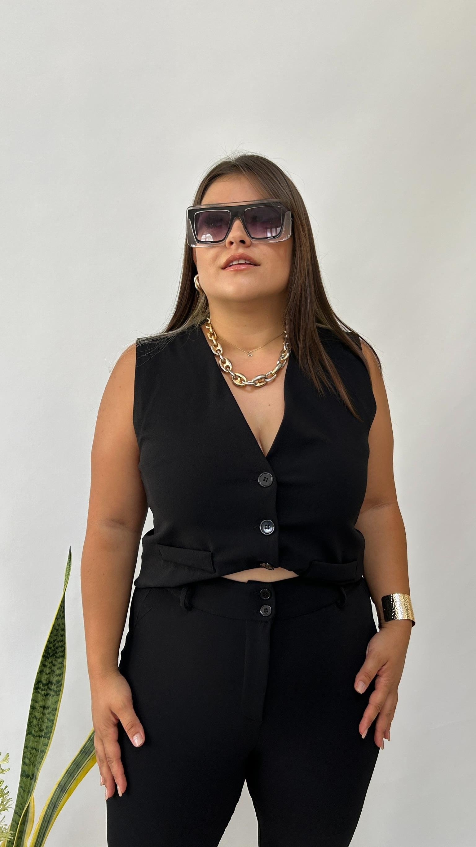 Sihirli Önden Düğmeli V Yaka Yelek 