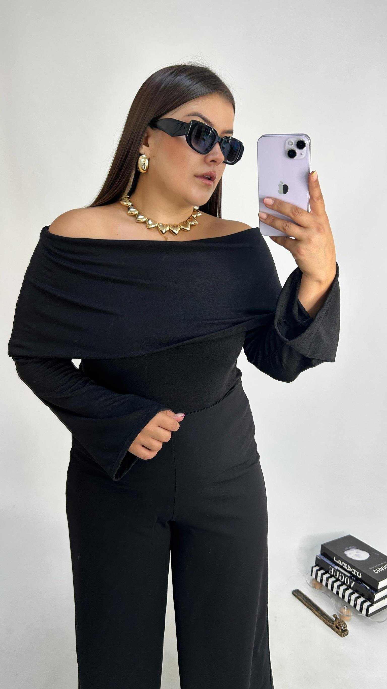 Sihirli Siyah Palazzo Pantolon 