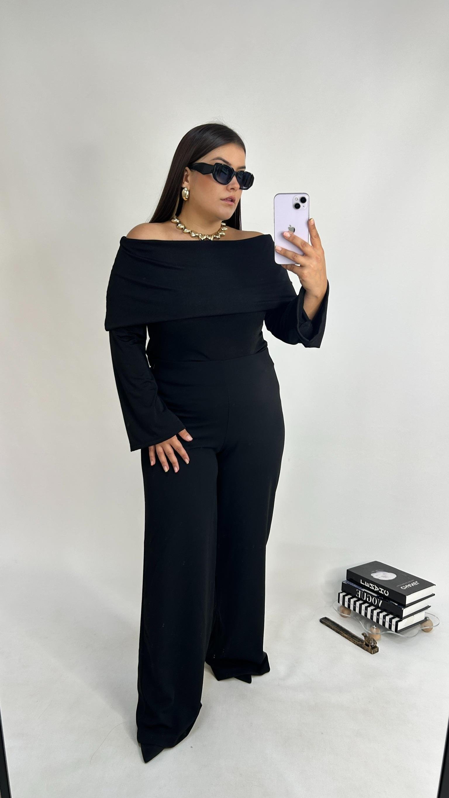 Sihirli Siyah Palazzo Pantolon 