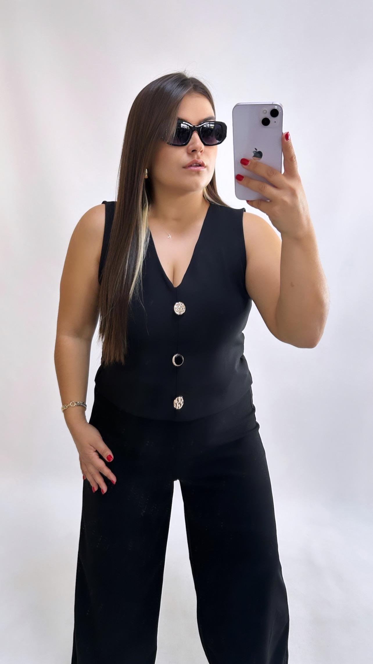 Sihirli Siyah Palazzo Pantolon 