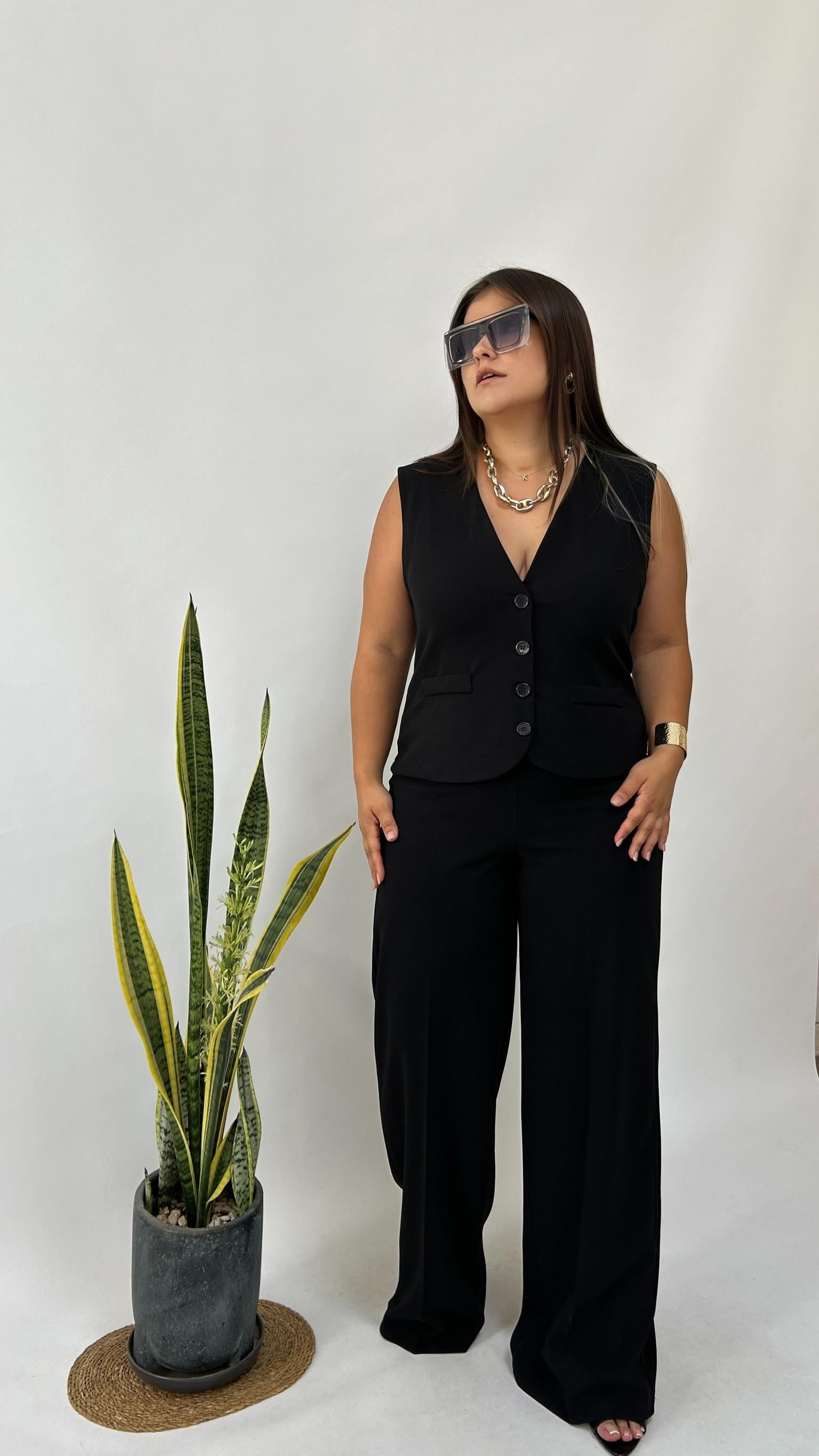 Sihirli Yelekli Palazzo Takım 