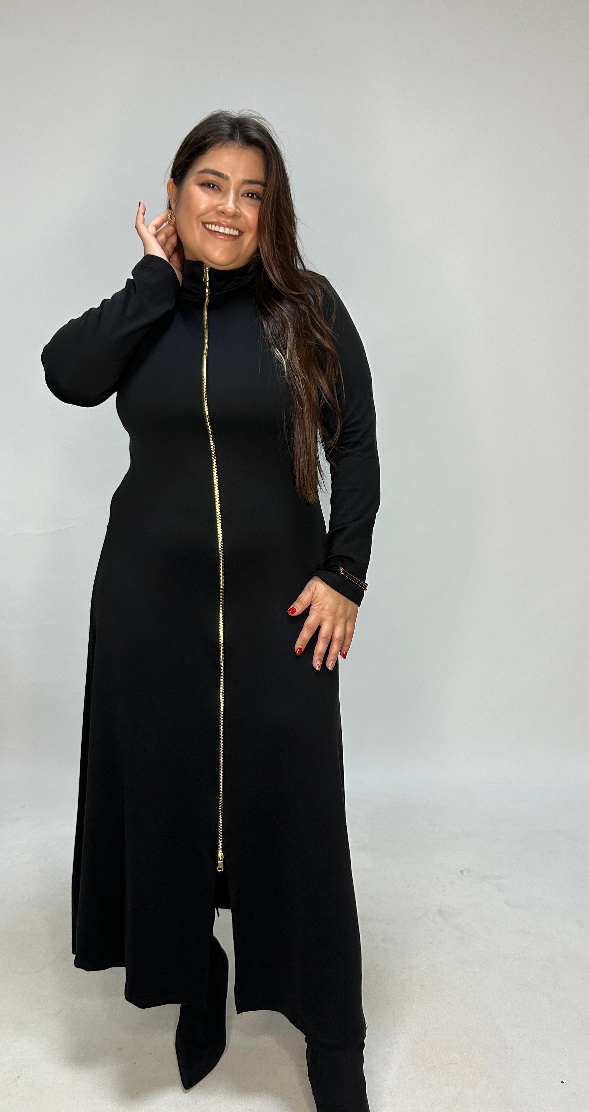 Siyah Fermuarlı Elbise