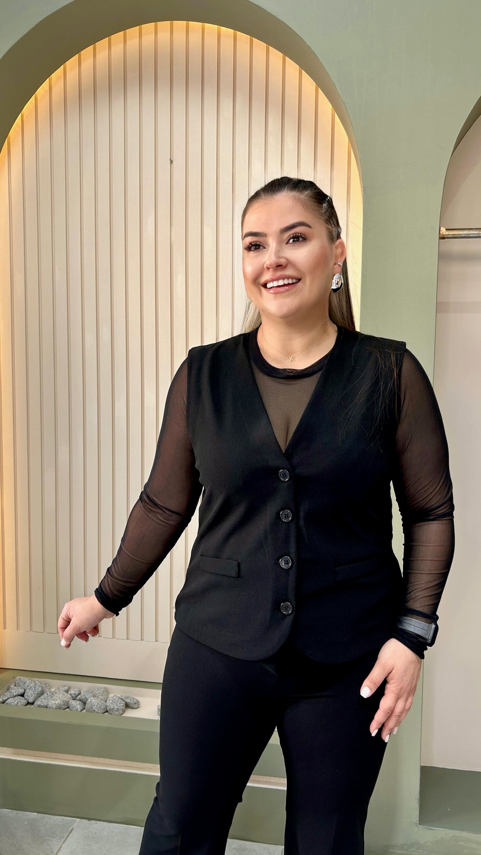 Siyah Tül Bluz 