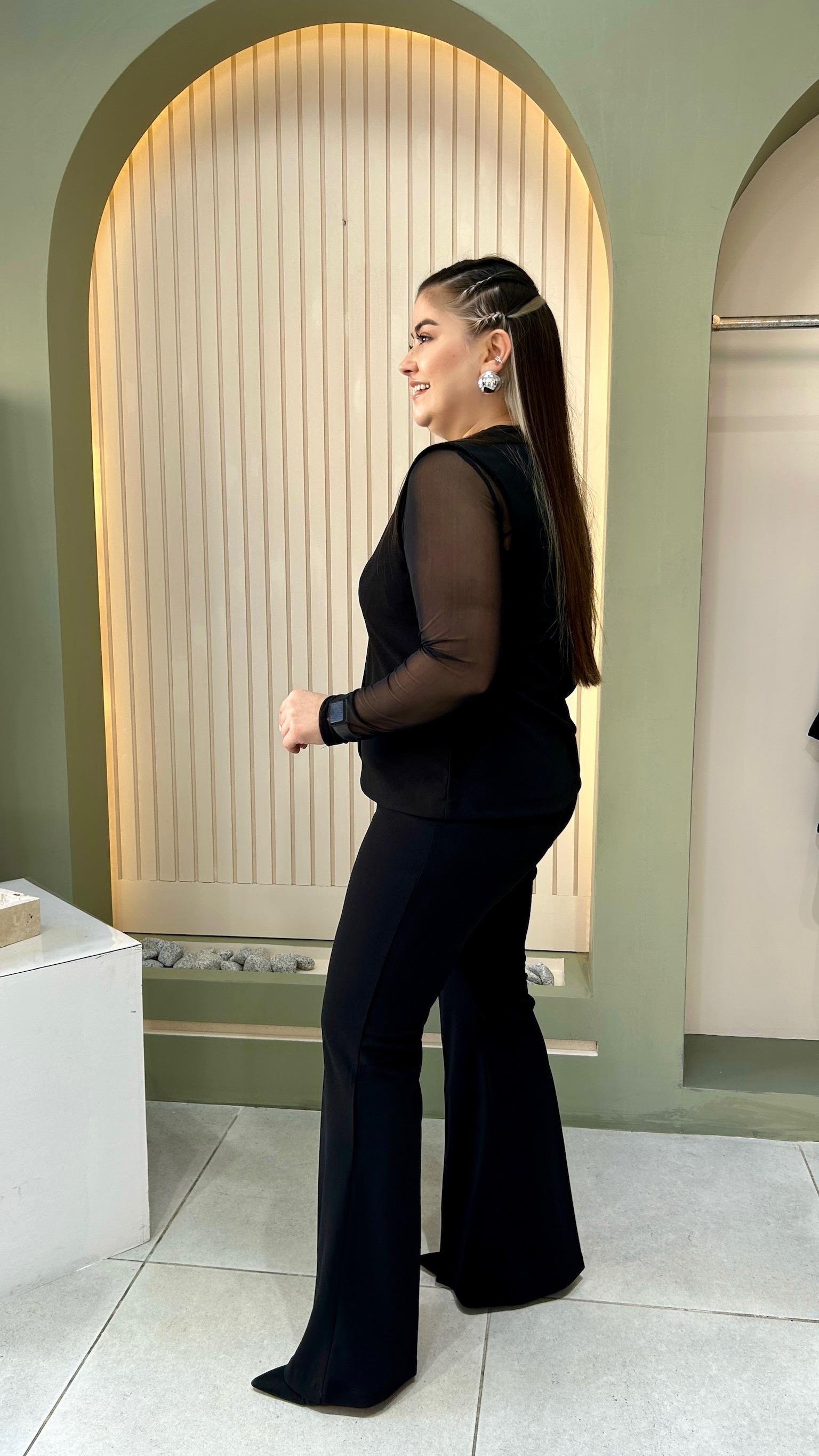 Siyah Tül Bluz 
