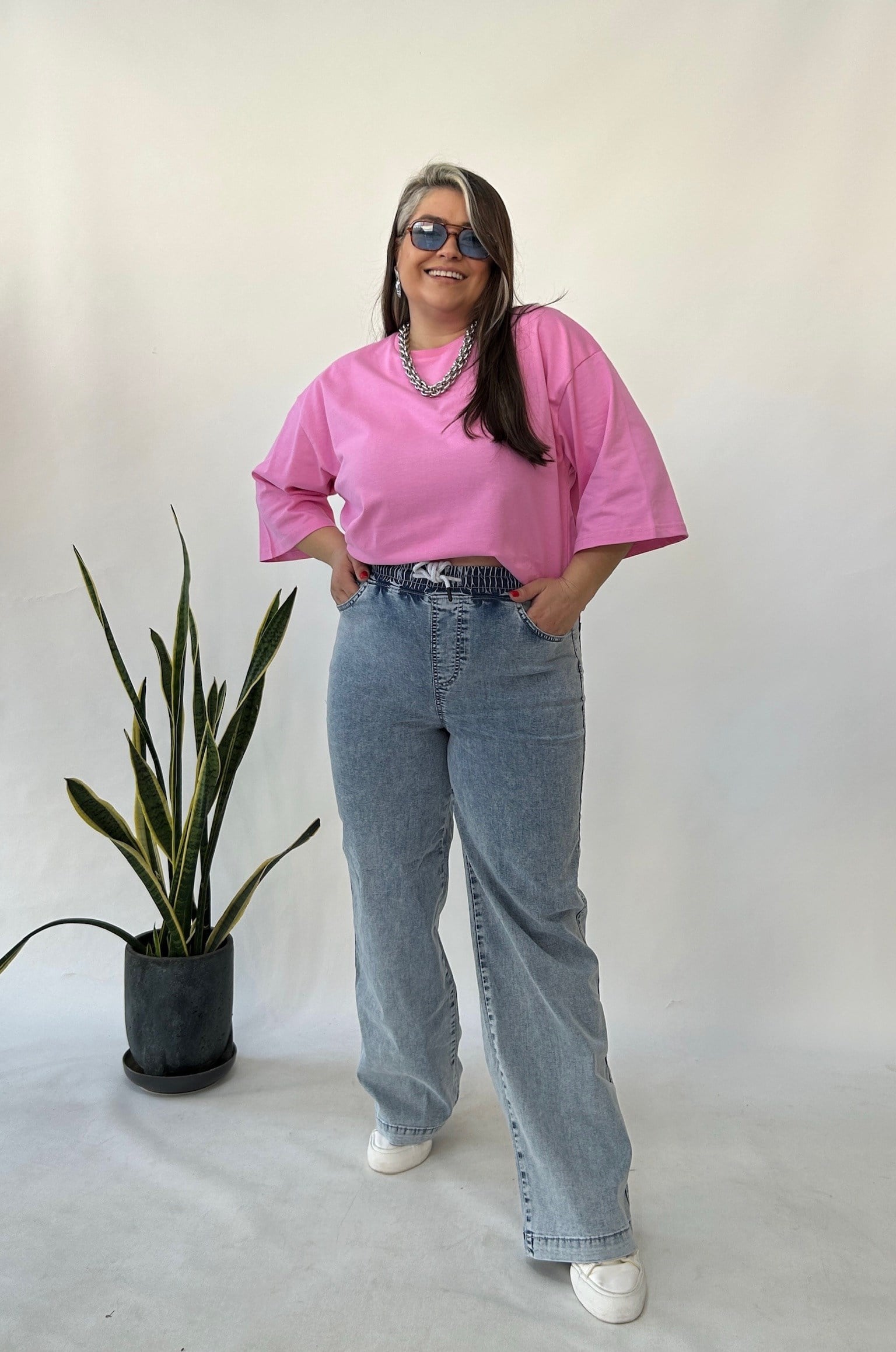 Tencel Belden Lastikli Jean