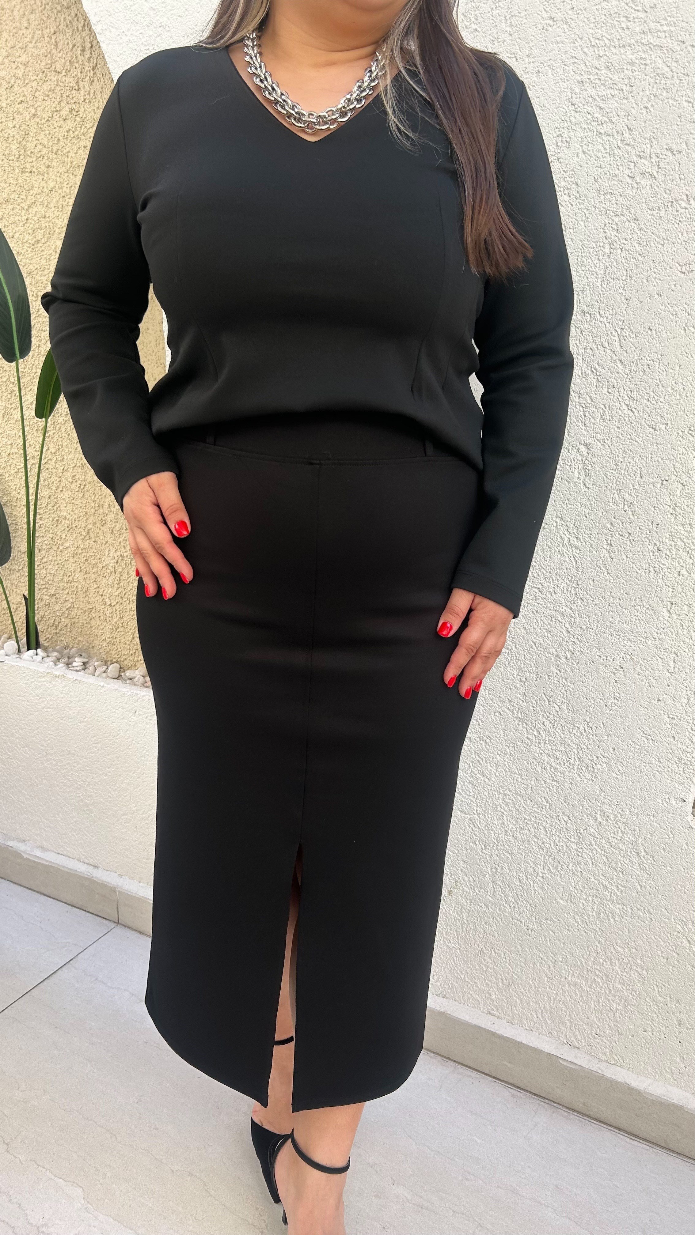 Toparlayıcı Çelik Kumaş Kalem Etek 