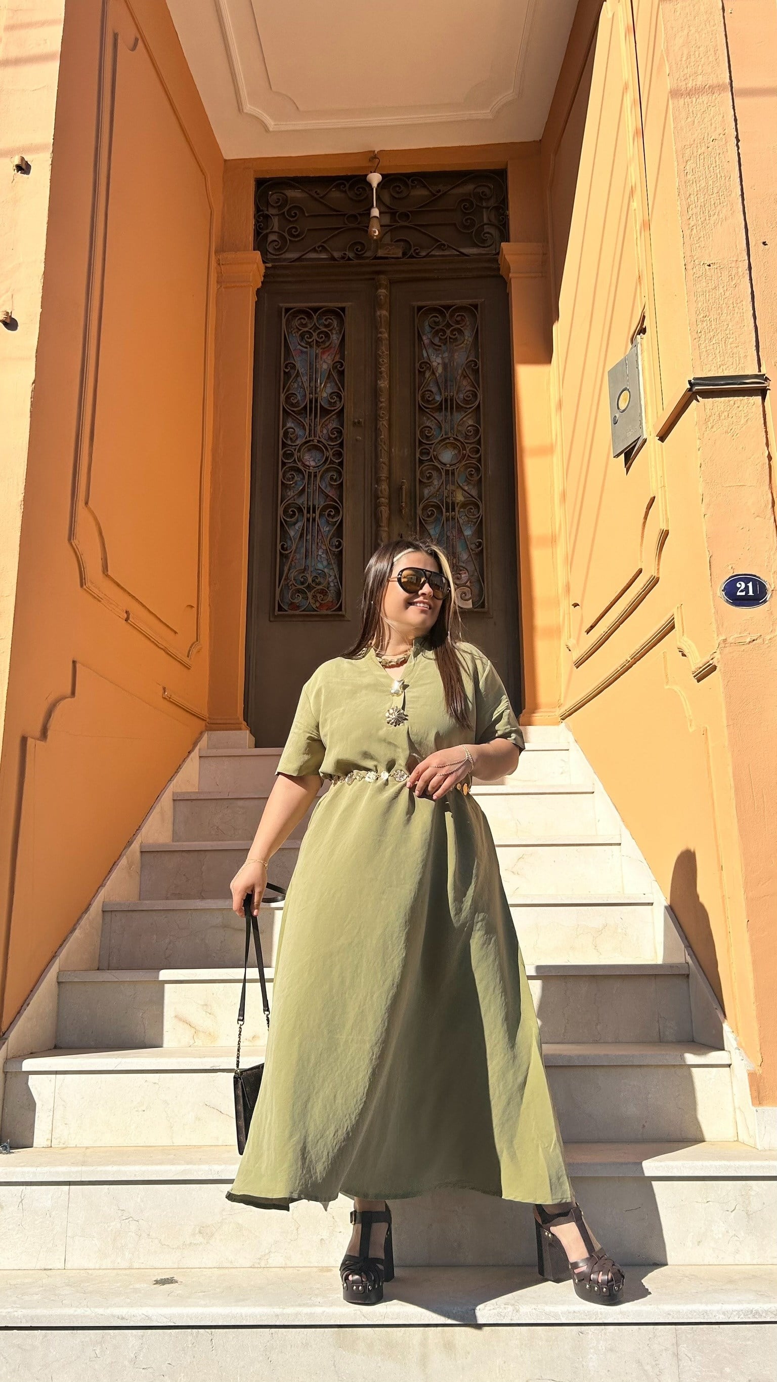 Vizon Gold Düğme Elbise