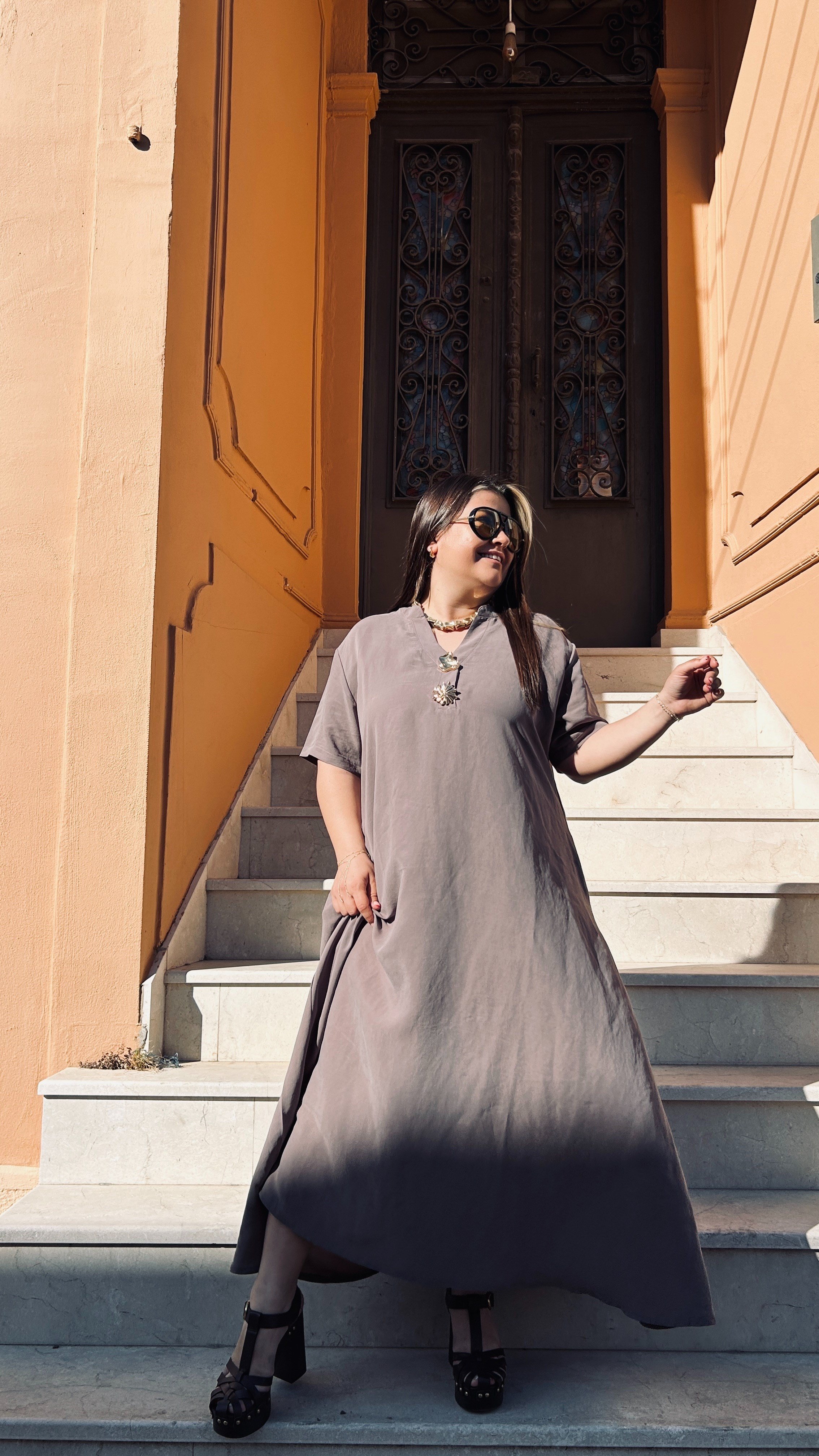 Vizon Gold Düğme Elbise