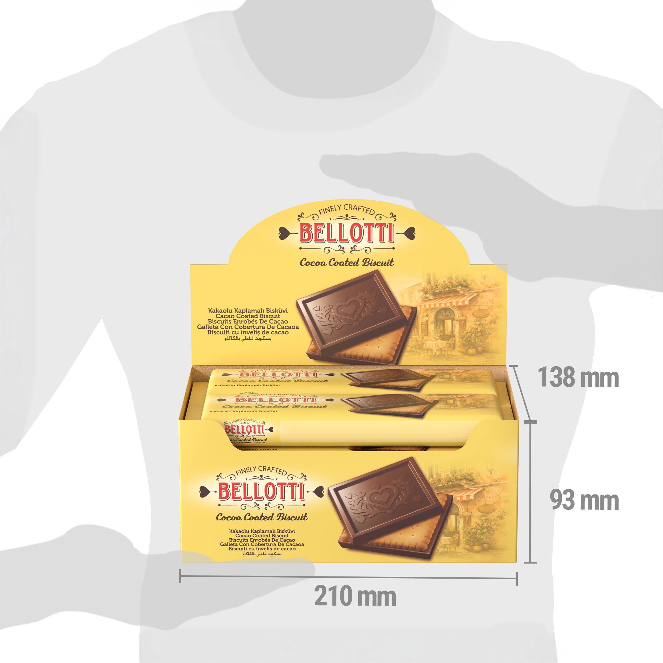 Bellotti Kakao Kaplamalı Bisküvi 102 gr x 6 Adet