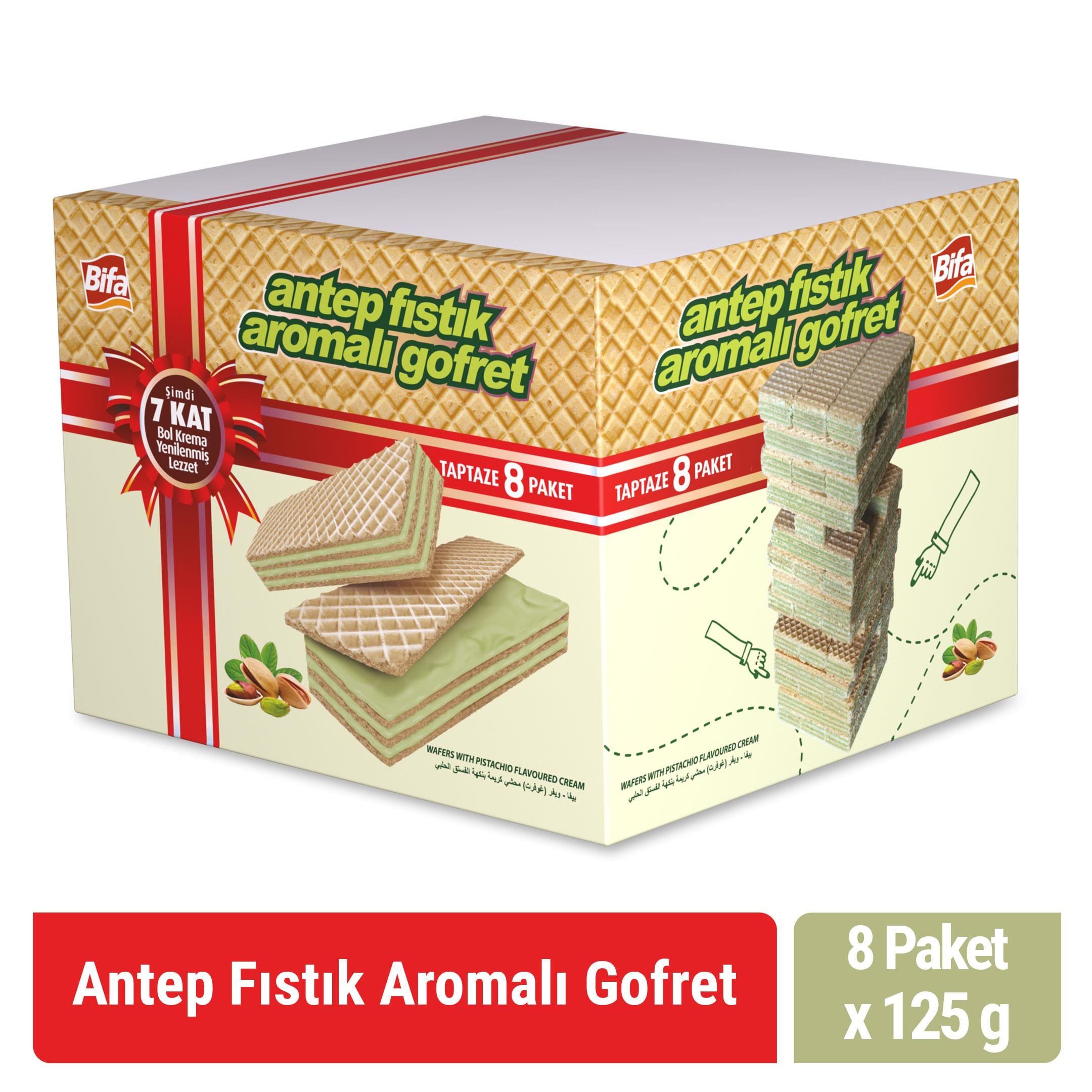 Bifa Antep Fıstık Aromalı Kremalı Gofret 1000 gr