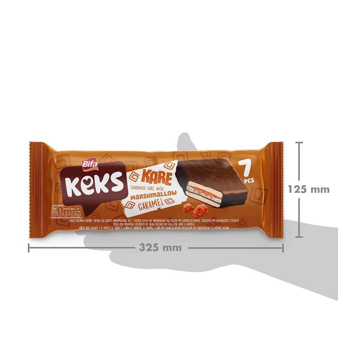 Bifa Keks Kare Kek Karamelli Marshmallowlu 175 gr x 2 Adet
