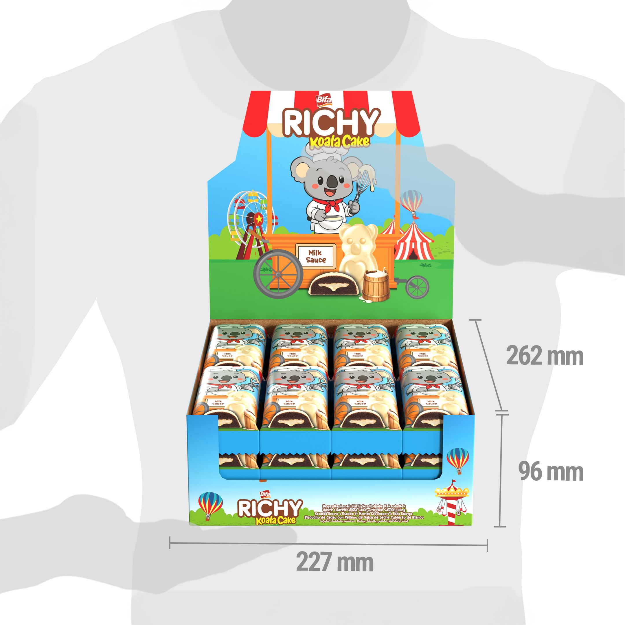 Bifa Richy Kaplamalı Sütlü Sos Dolgulu Kakaolu Kek 55 gr x 24 Adet